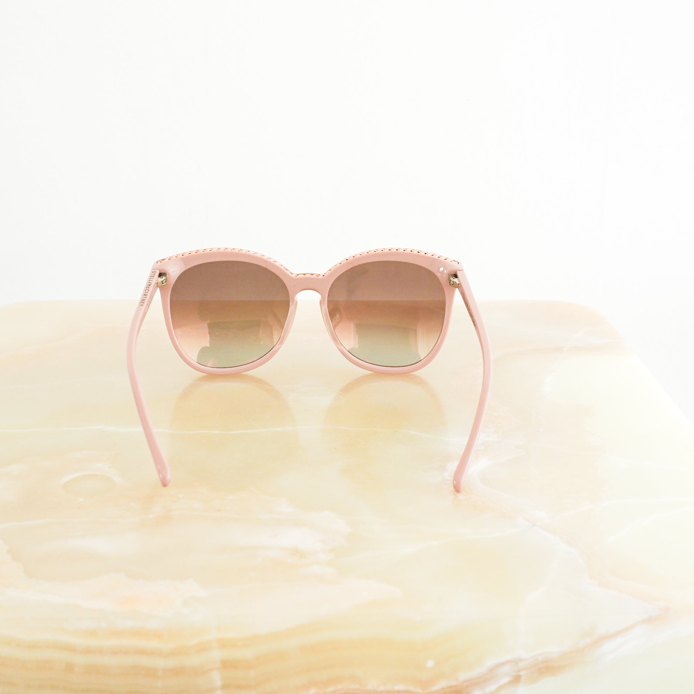 Stella-McCartney-Pink-Falabella-Chain-Sunglasses-back-picture-Chelsea-London