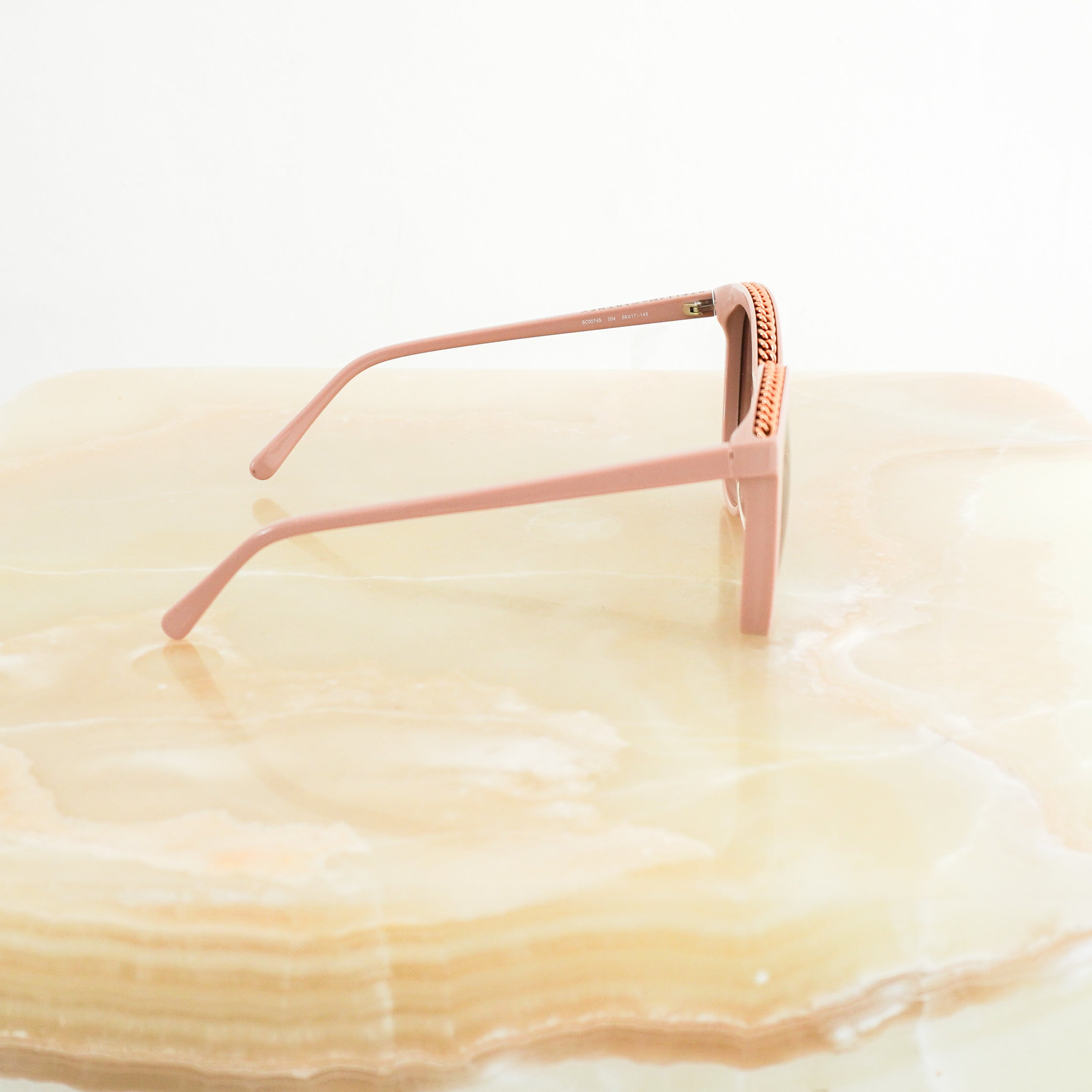 Stella-McCartney-Pink-Falabella-Chain-Sunglasses-side-picture-Chelsea-London