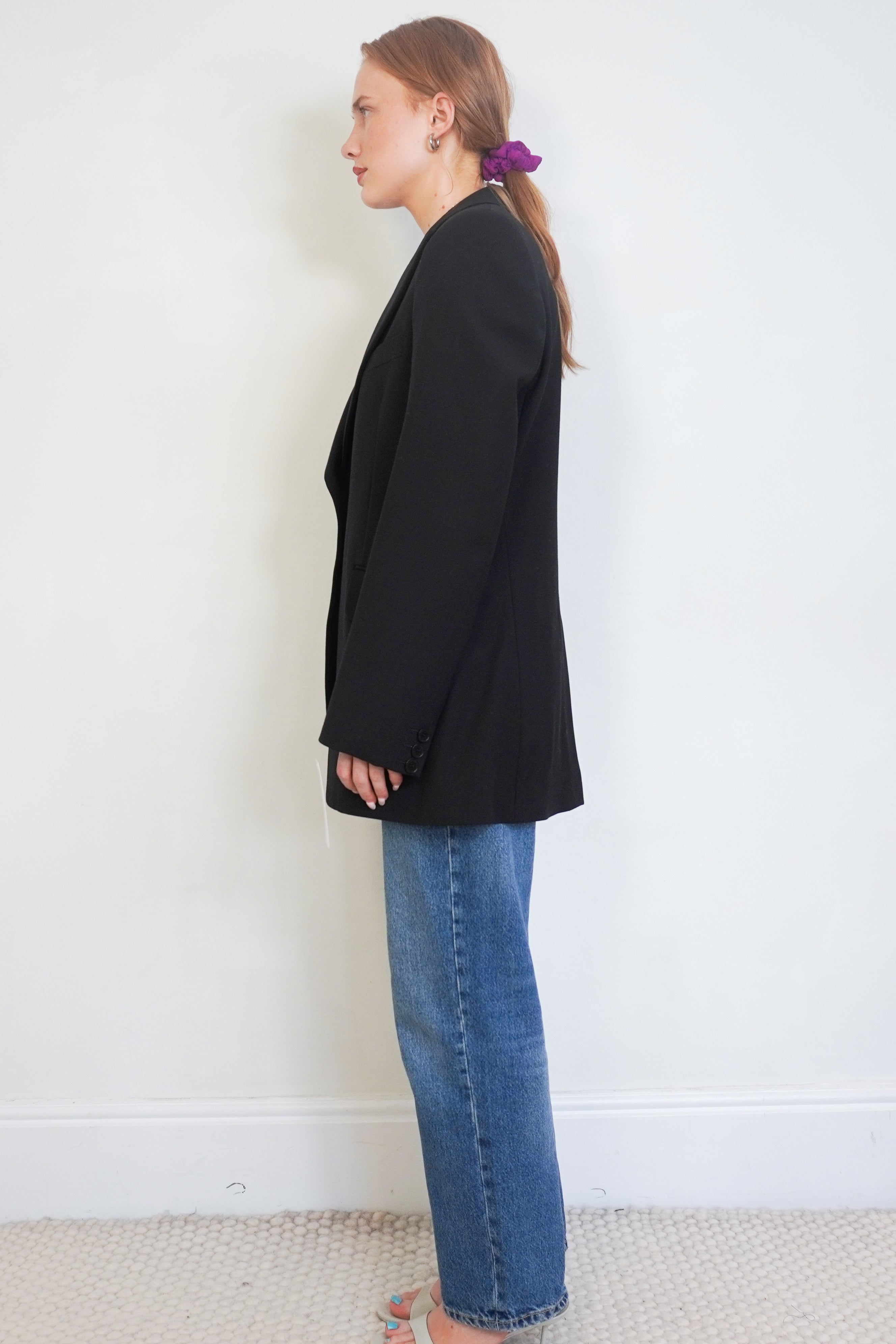 Stella McCartney Black Twill Tailoring Oversized Blazer side photo chelsea london