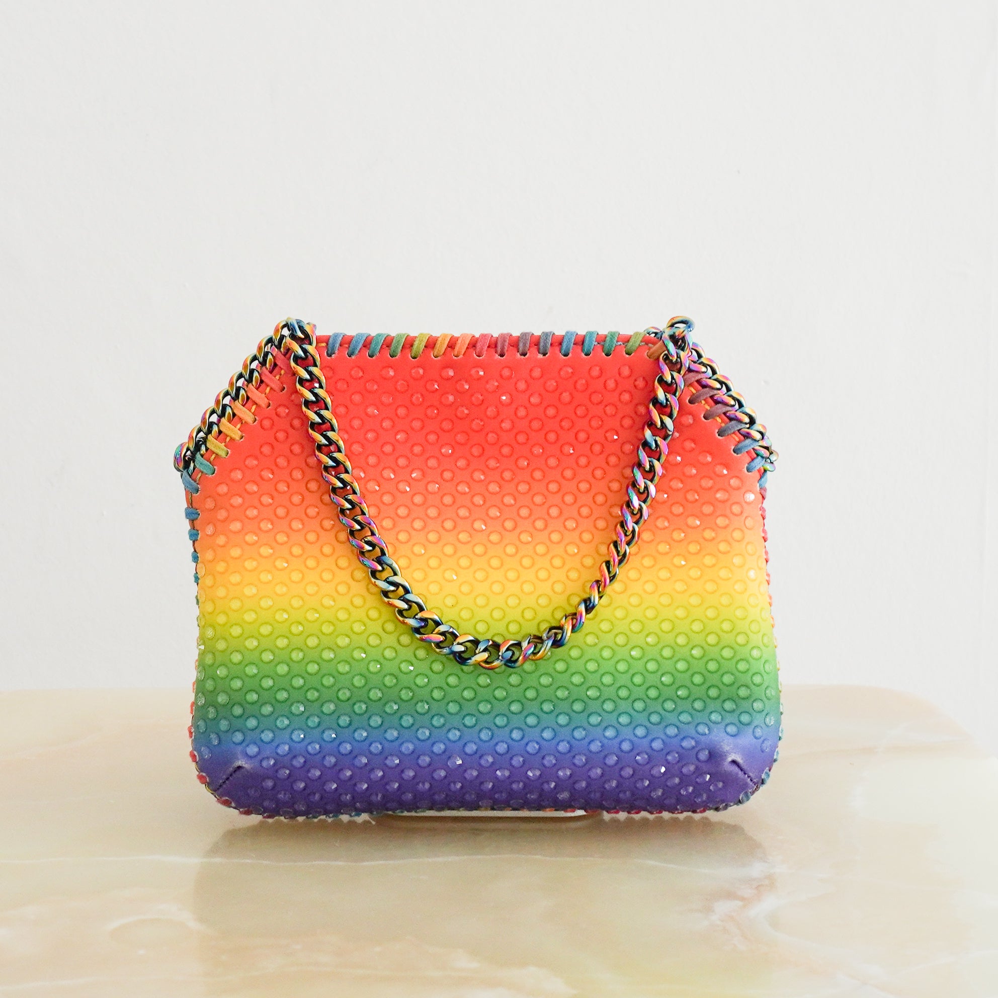 Stella McCartney Falabella Rainbow Dégradé Mini Tote Bag back photo chelsea london