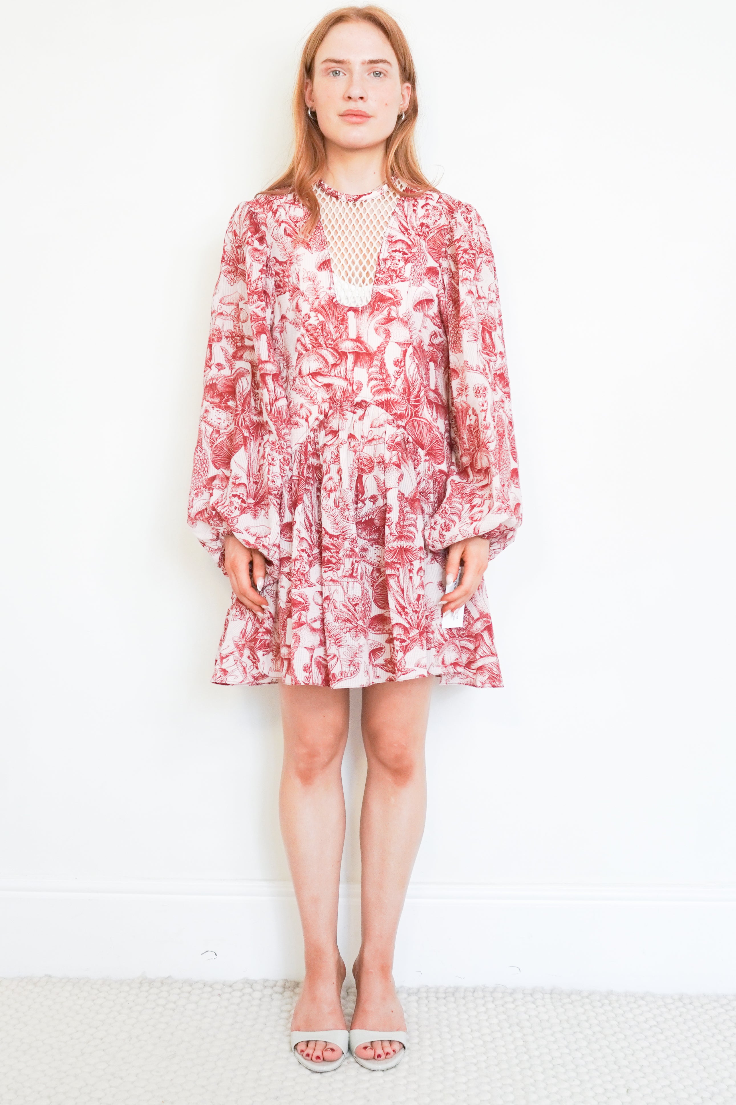 Stella McCartney Pink Mushroom Print Mini Dress front photo chelsea london