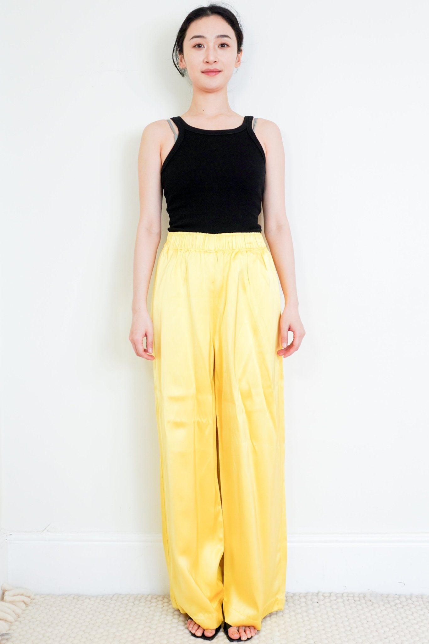 Stine Goya Yellow Quinn Heavy Satin Trousers RRP £200 | Authentic Preloved - Reloved Again
