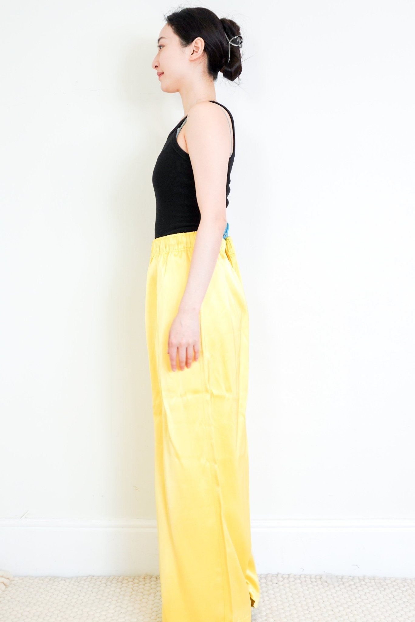 Stine Goya Yellow Quinn Heavy Satin Trousers RRP £200 | Authentic Preloved - Reloved Again