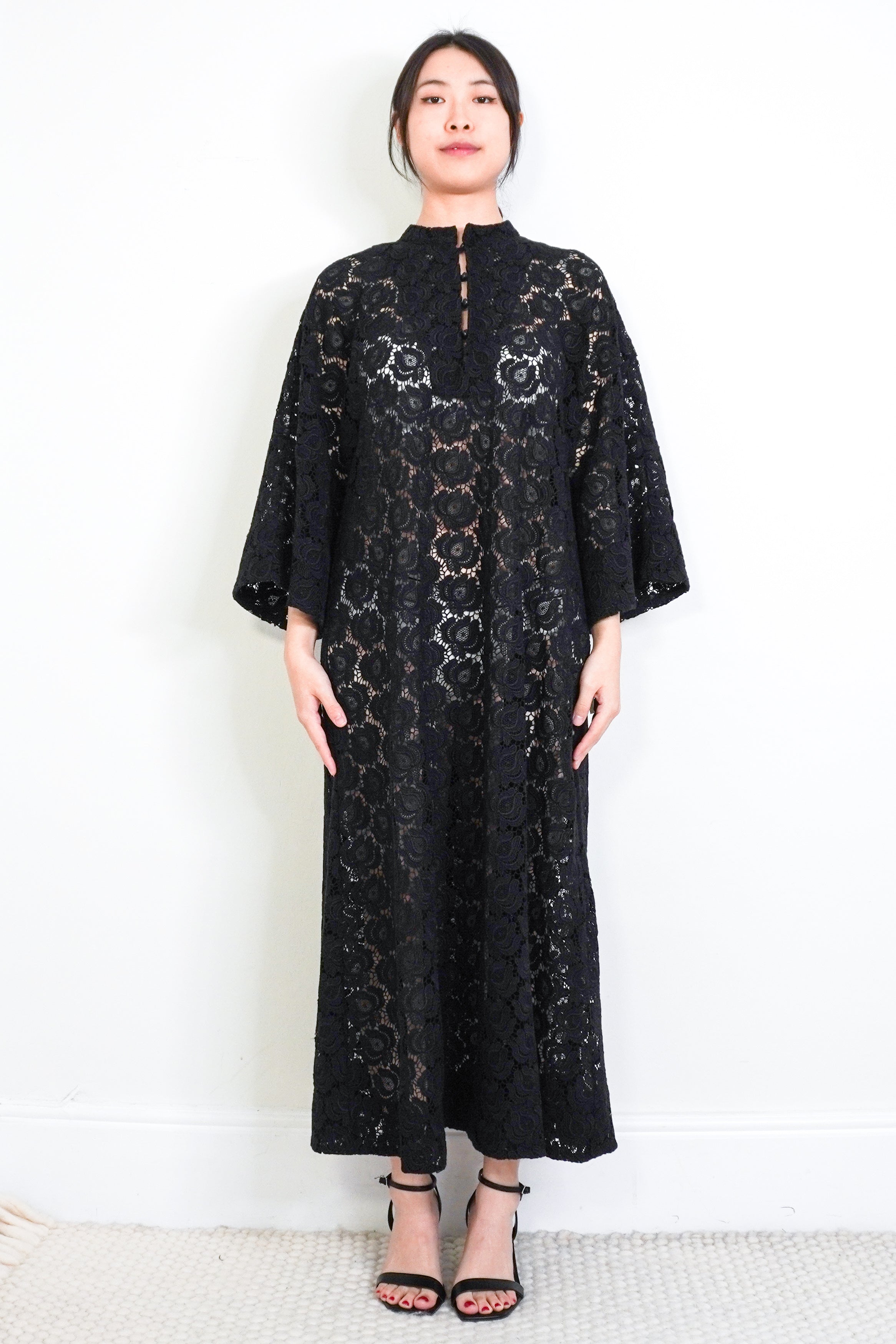 Stoned-&-Waisted-Black-Cotton-Maxi-Dress-front-picture-Chelsea-London