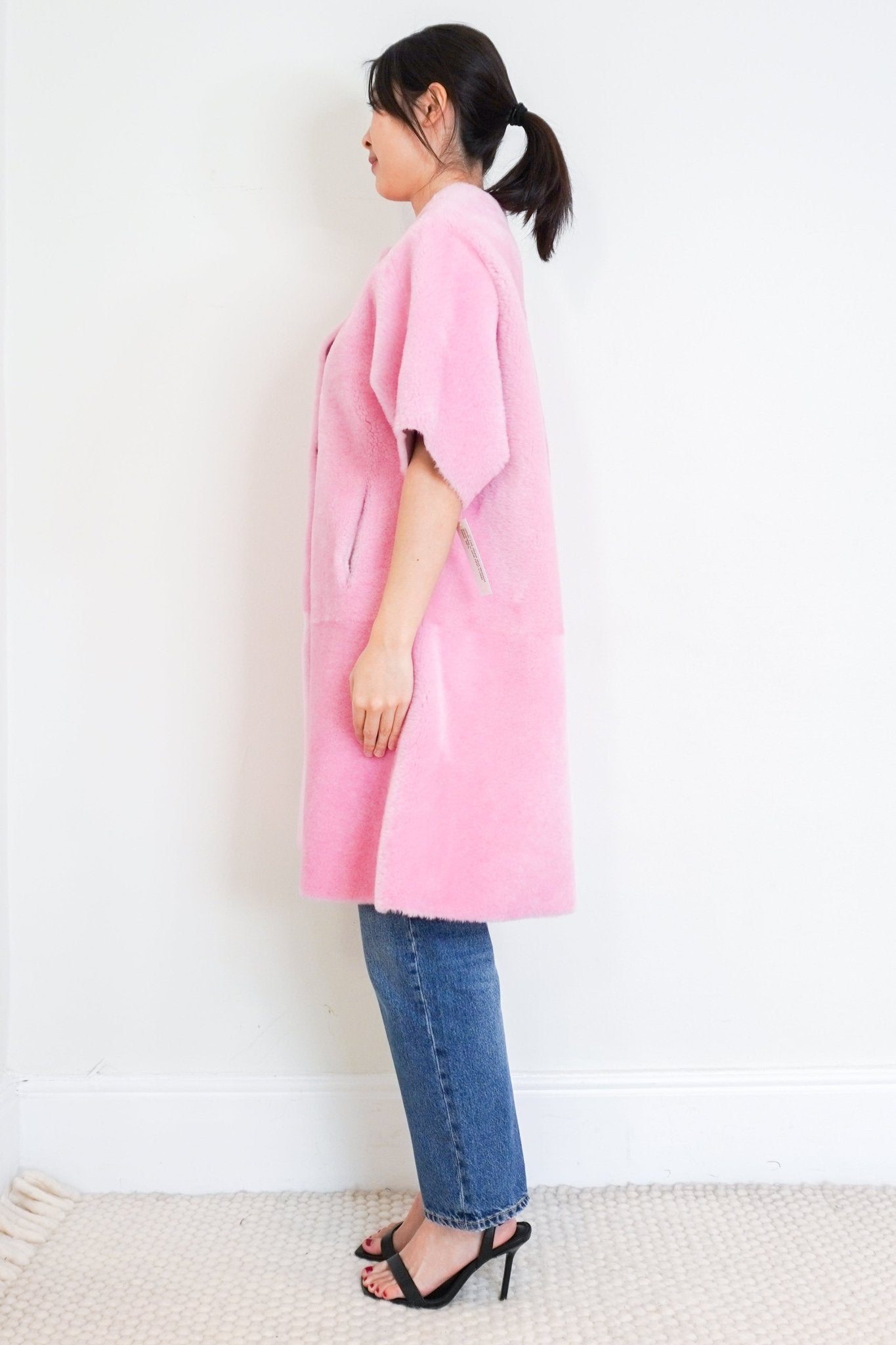 Stoned & Waisted Pink Shearling Coat RRP £1600 | Authentic Preloved - Reloved Again