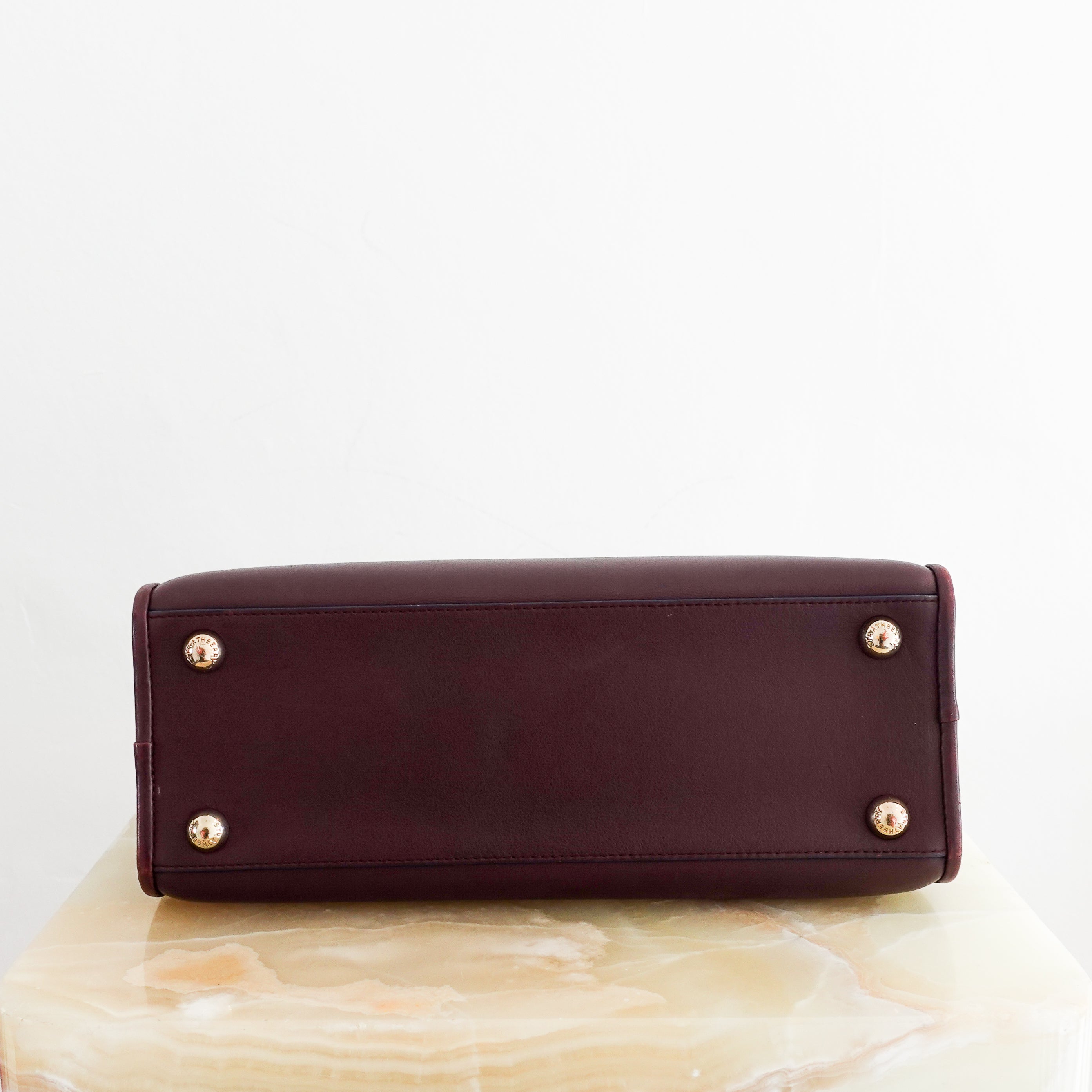 Strathberry-Burgundy-Vanilla-Midi-Tote-with-Asymmetrical-Handles-bottom-picture