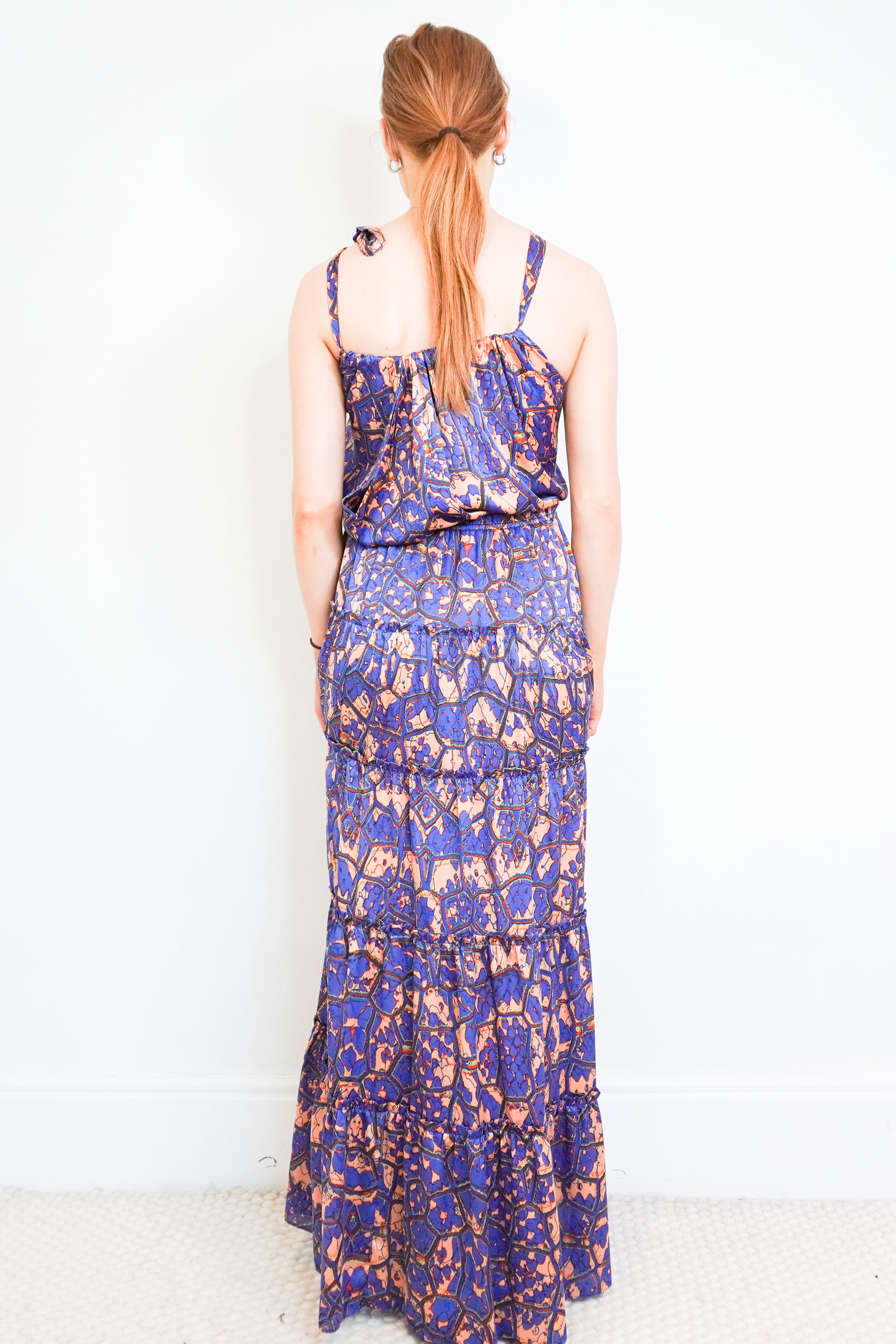 TBags Los Angeles Dark Blue Maxi Dress back photo
