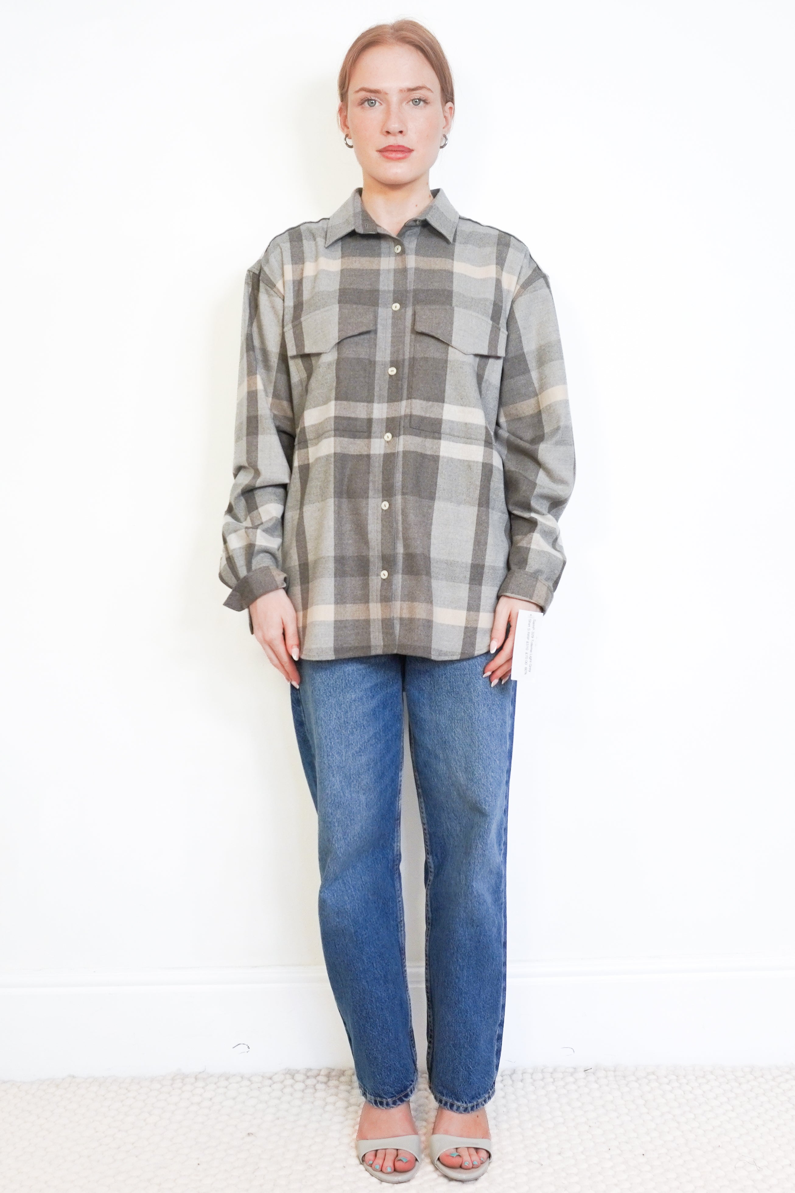 TOTEME Novella Checked Flannel Shirt front photo chelsea london