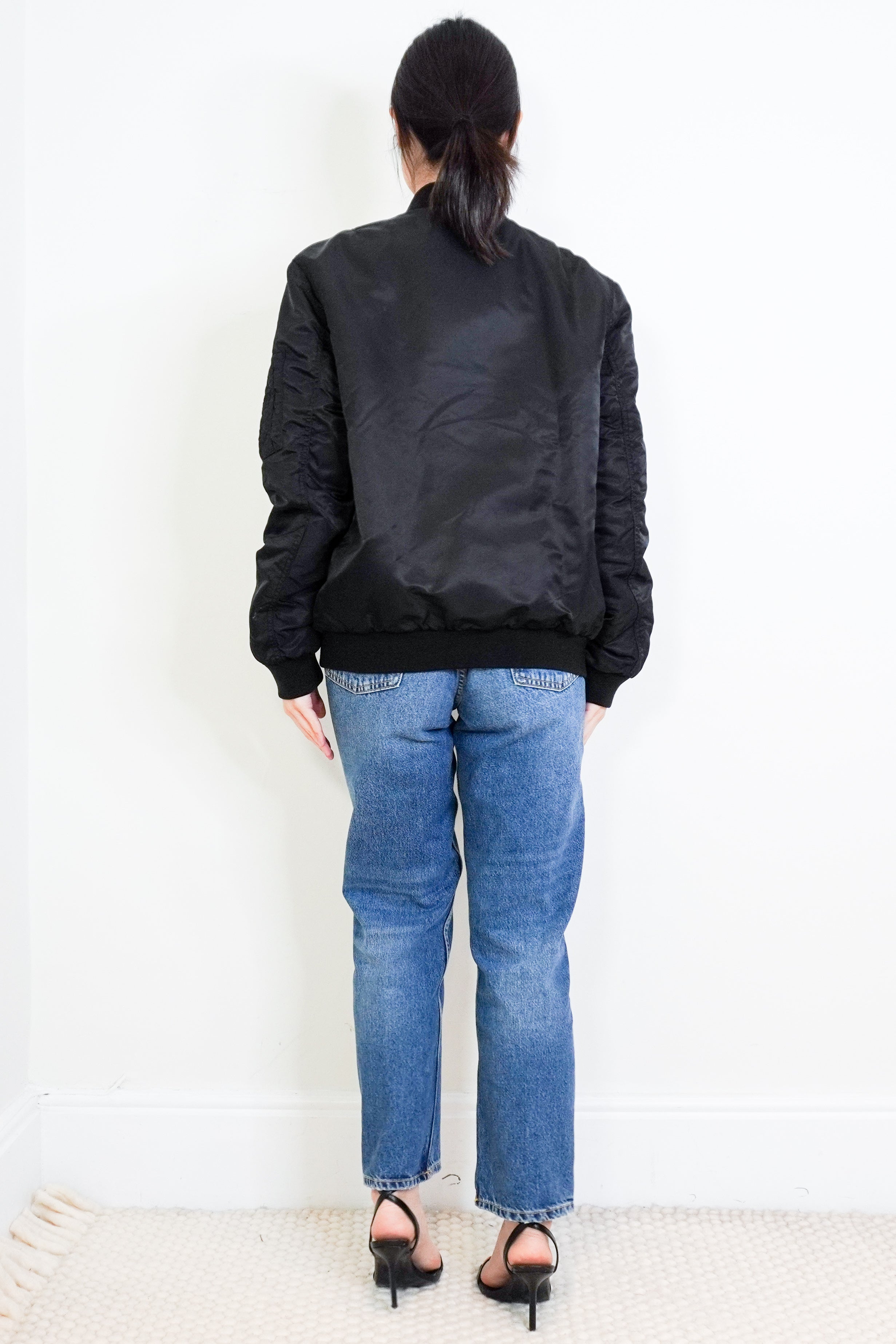 The-Kooples-Black-Bomber-Jacket-back-picture-Chelsea-London