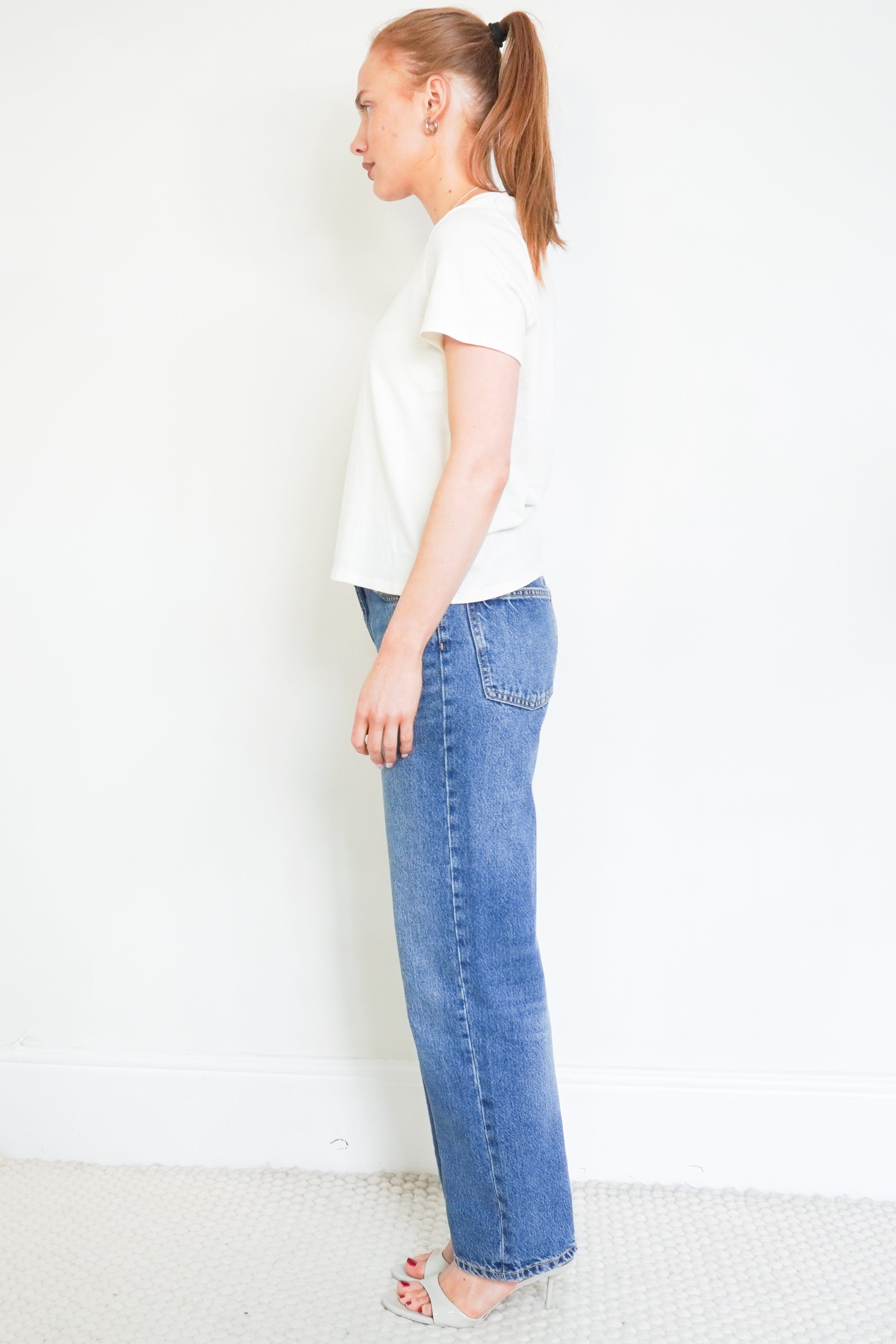 The Row Cream Cotton T-shirt side photo chelsea london