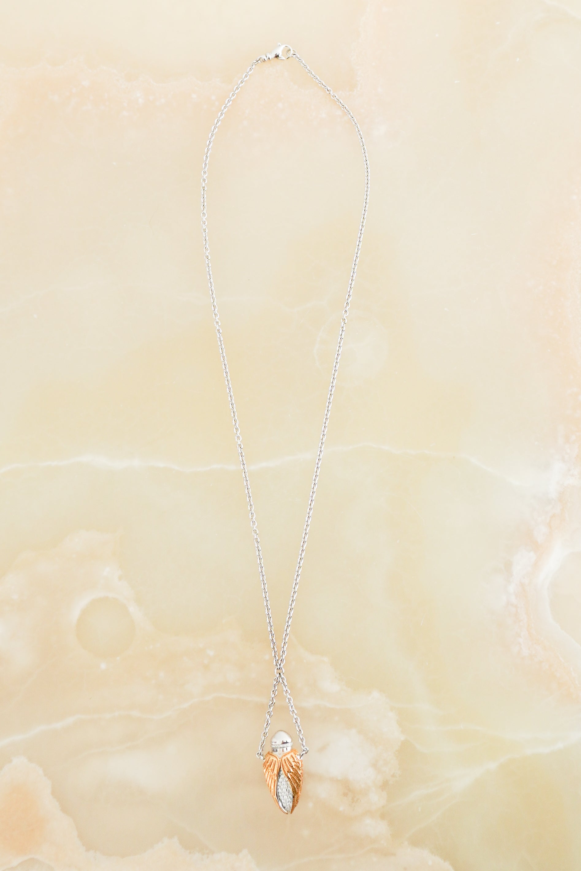 Theo Fennell Diamond and 18ct White Gold ‘Ampoule’ Pendant Necklace front photo chelsea london