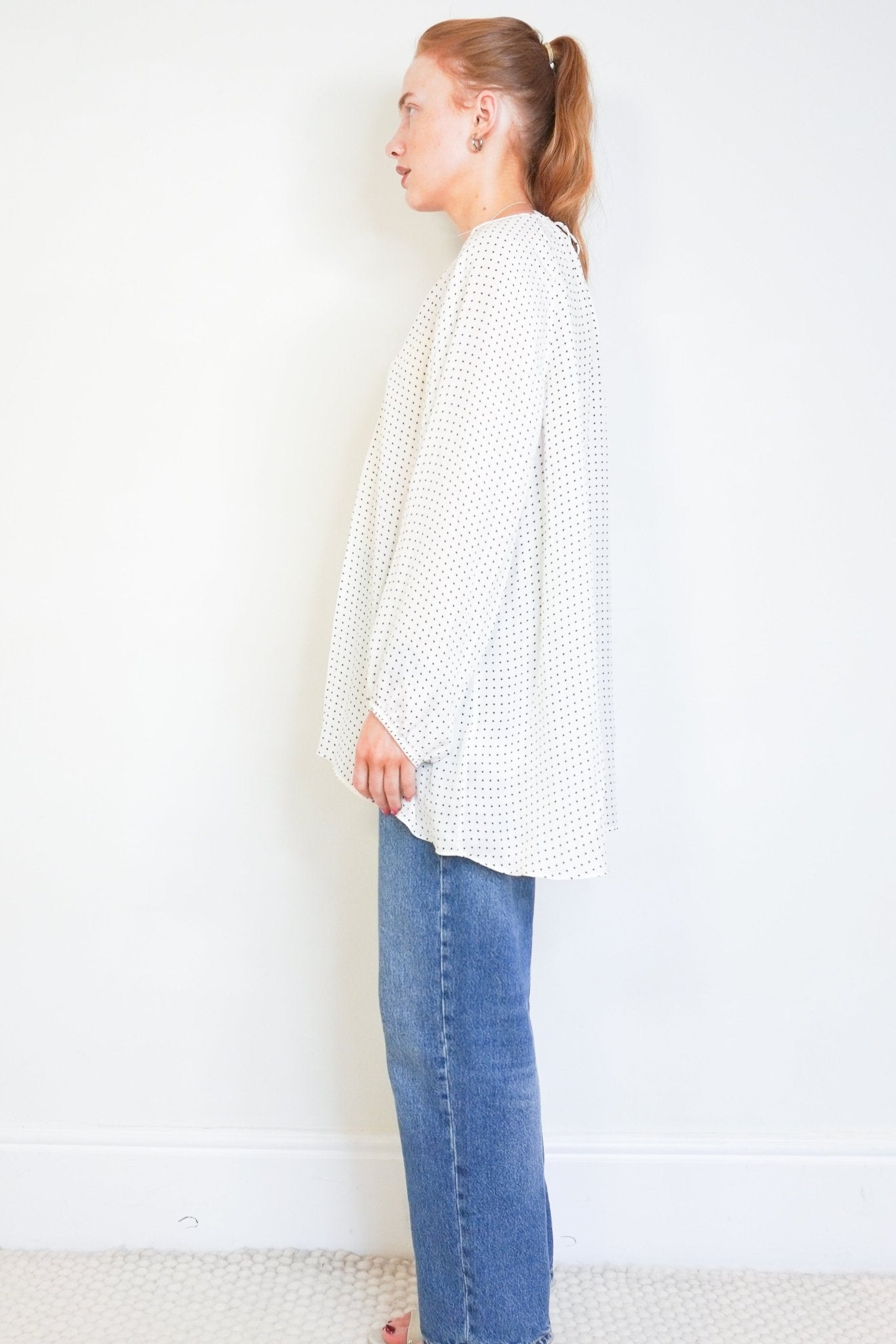 Tibi Ivory Silk Micro Star Print Blouse (RRP £300) | Authentic Preloved - Reloved Again