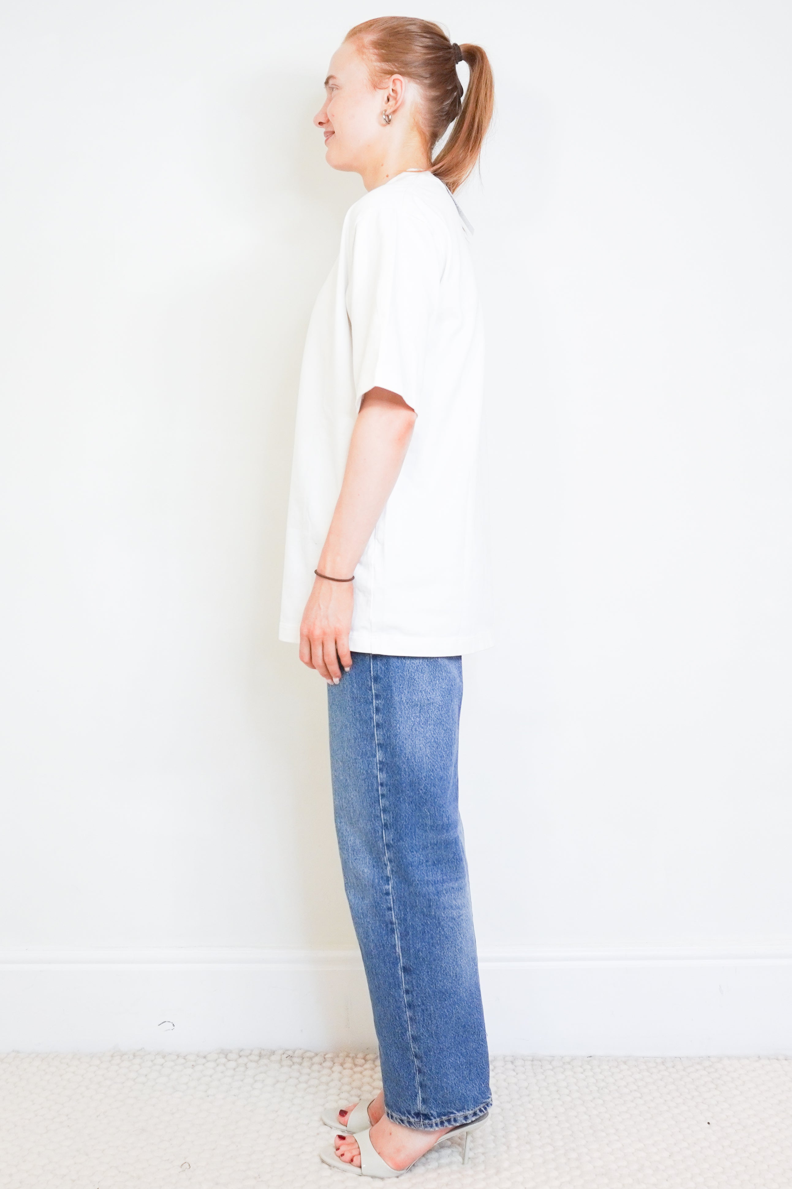 Tibi White Cotton Oversized T-Shirt side photo chelsea london