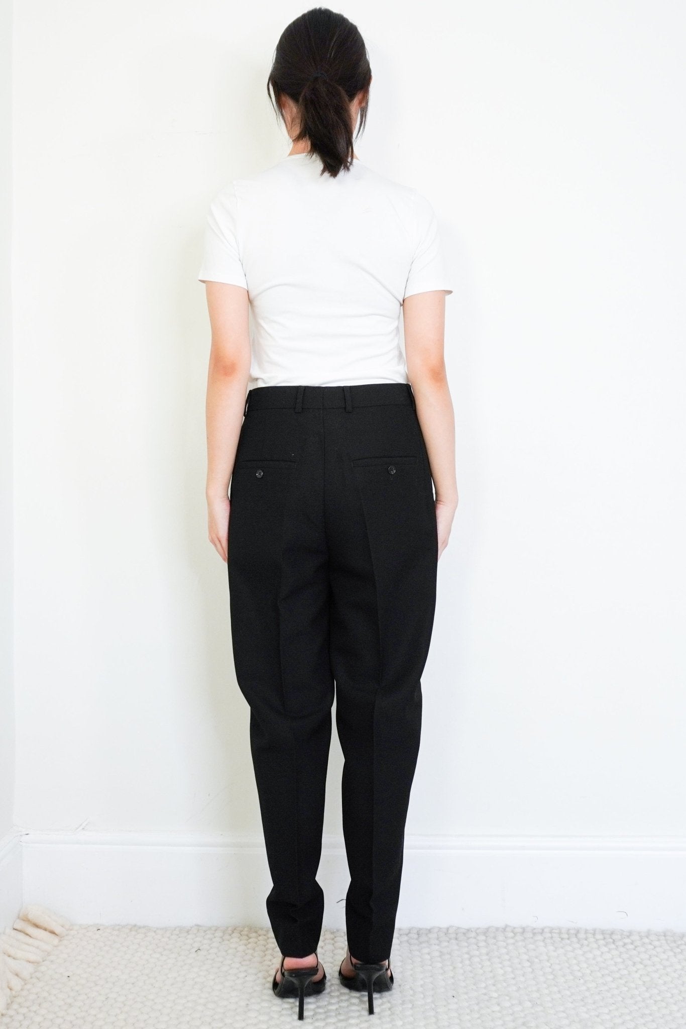Toteme Black Sewn - Pleat Wool - Blend Trousers RRP £380 | Authentic Preloved - Reloved Again