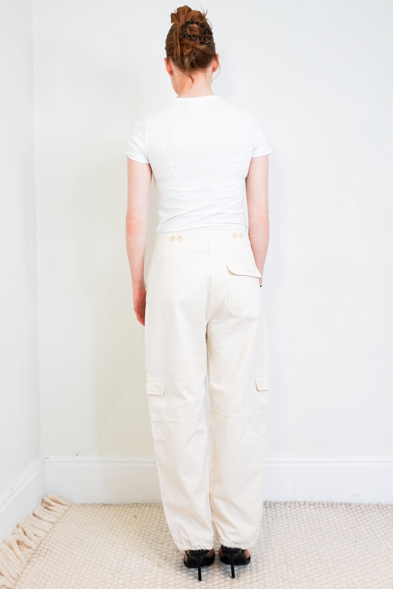 Toteme-Cream-Cotton-Cargo-Trousers-Back-Picture