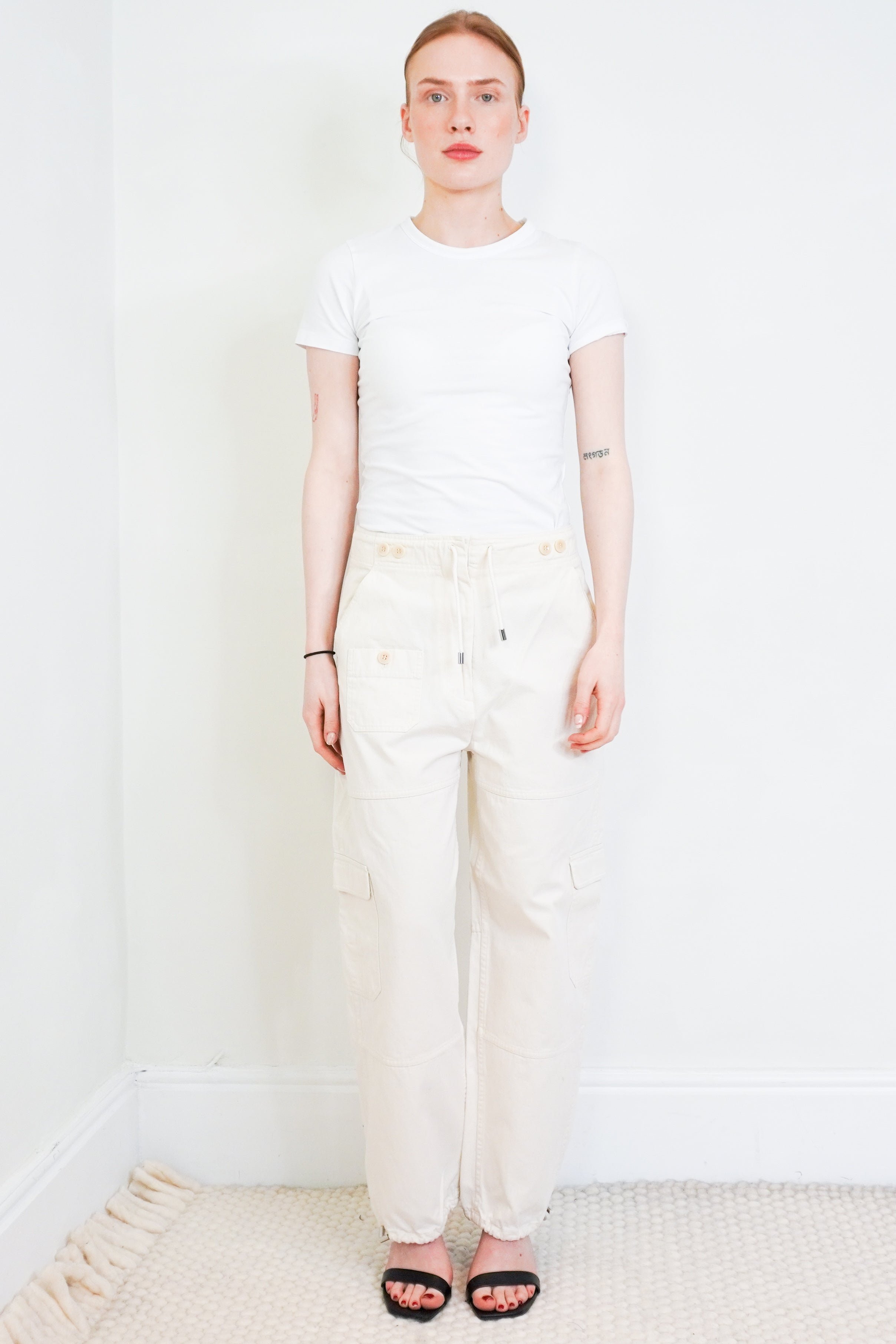 Toteme-Cream-Cotton-Cargo-Trousers-Front-Picture-Chelsea-London