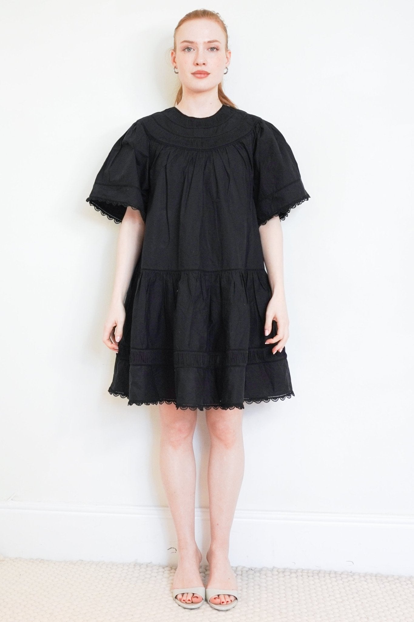 Ulla Johnson Black Scalloped Mini Dress RRP £450 | Authentic Preloved - Reloved Again