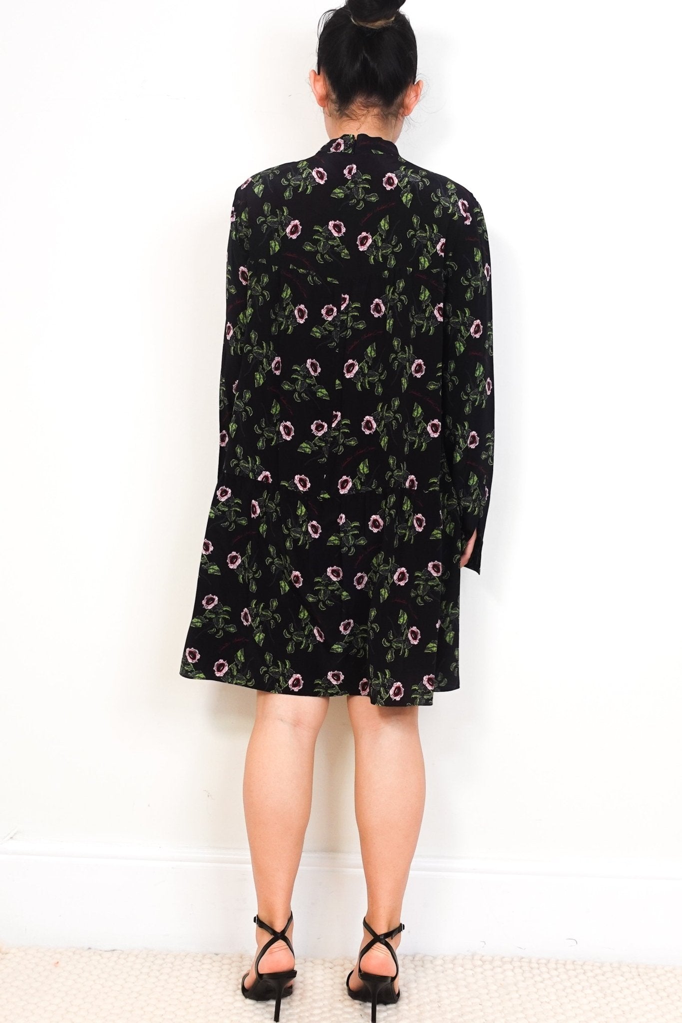 Valentino Black Floral Silk Midi Dress RRP £4000 | Authentic Preloved - Reloved Again