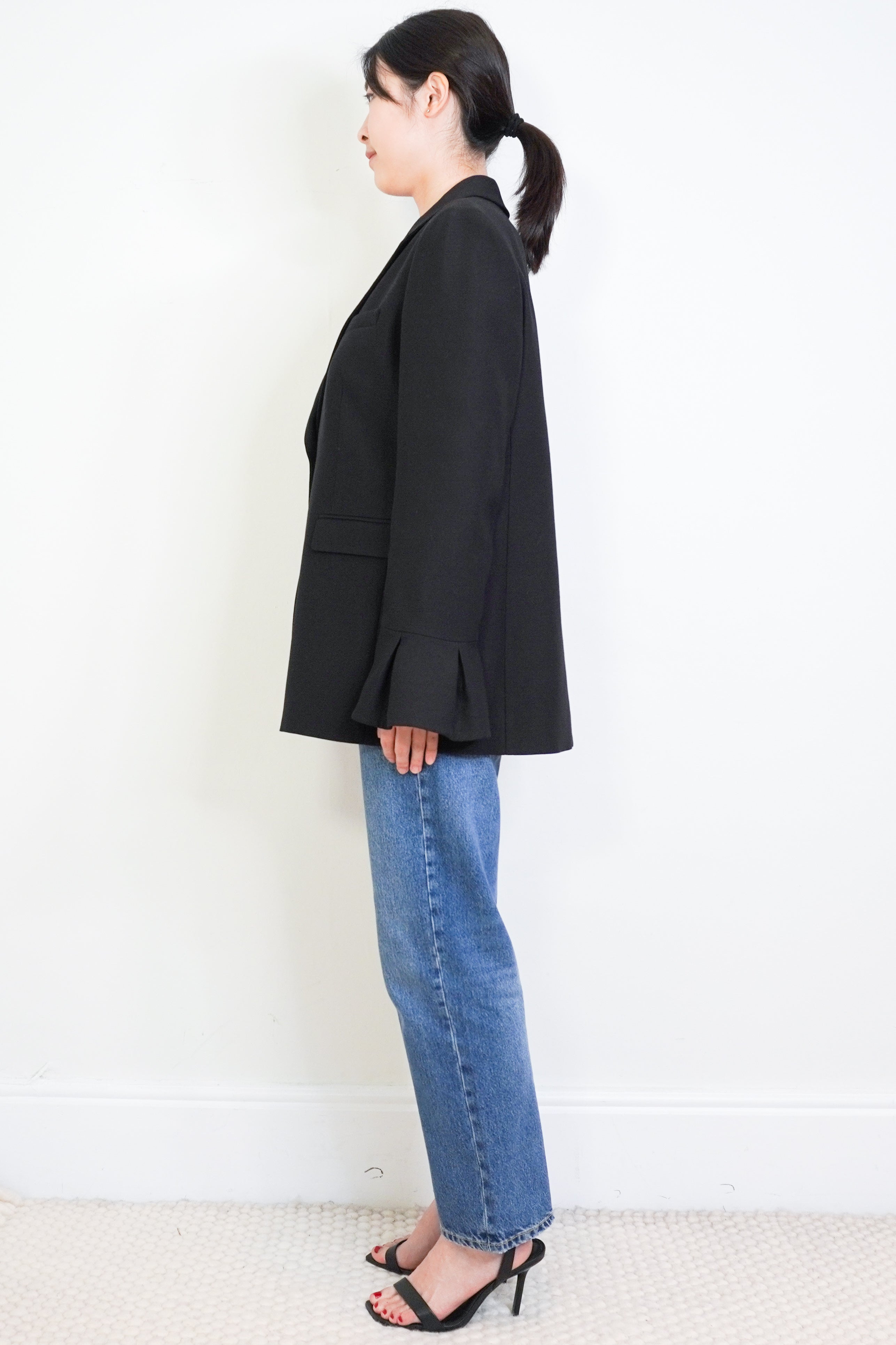 Valentino-Black-Single-Breasted-Blazer-side-picture-Chelsea-London