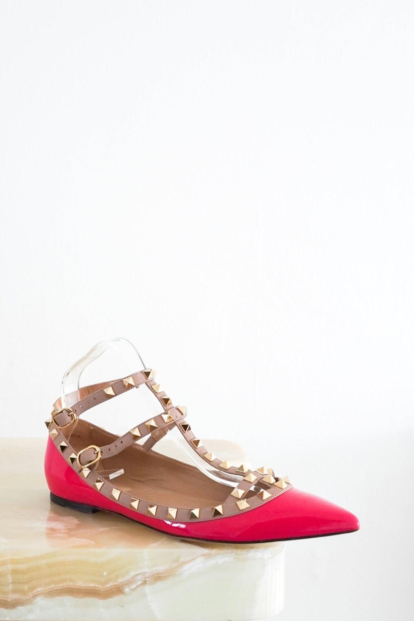 Valentino Rockstud Flats in Deep Fuxia RRP £585 | Authentic Preloved - Reloved Again