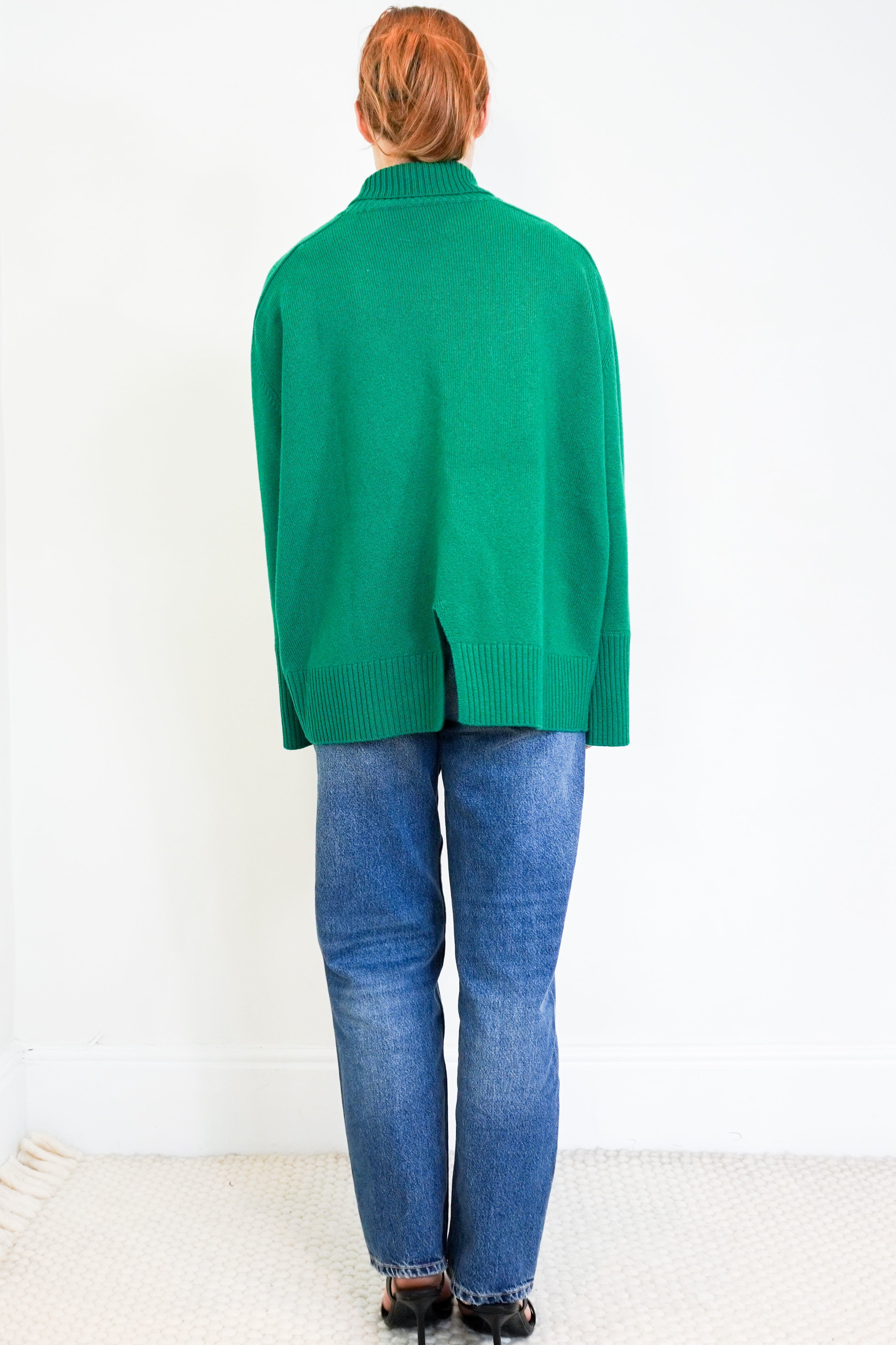 Van-Kukil-Green-Polo-Neck-Cashmere-Jumper-back-picture-Chelsea-London