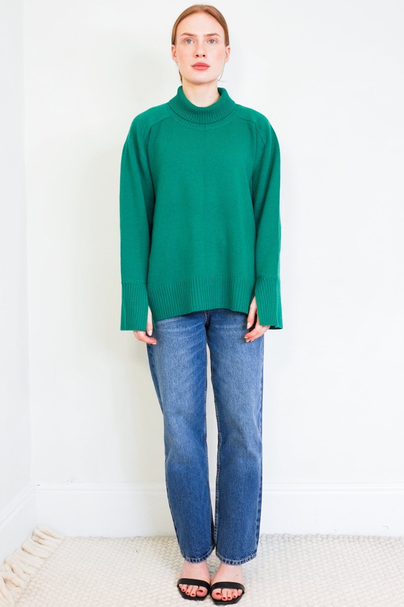 Van Kukil Green Polo Neck Cashmere Jumper RRP £450 | Authentic Preloved - Reloved Again