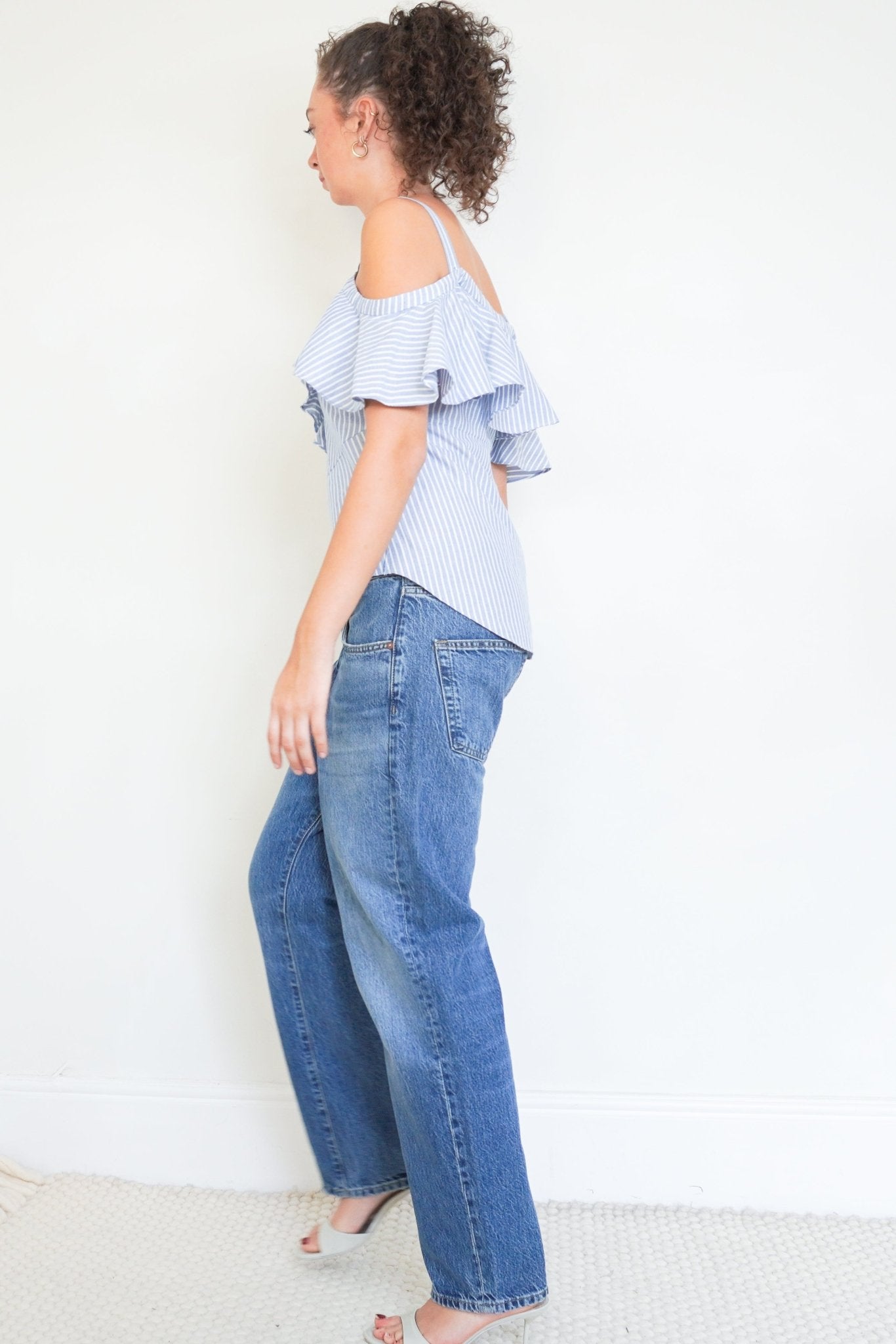 Veronica Beard Blue Striped Cotton Blouse (RRP £170) | Authentic Preloved - Reloved Again