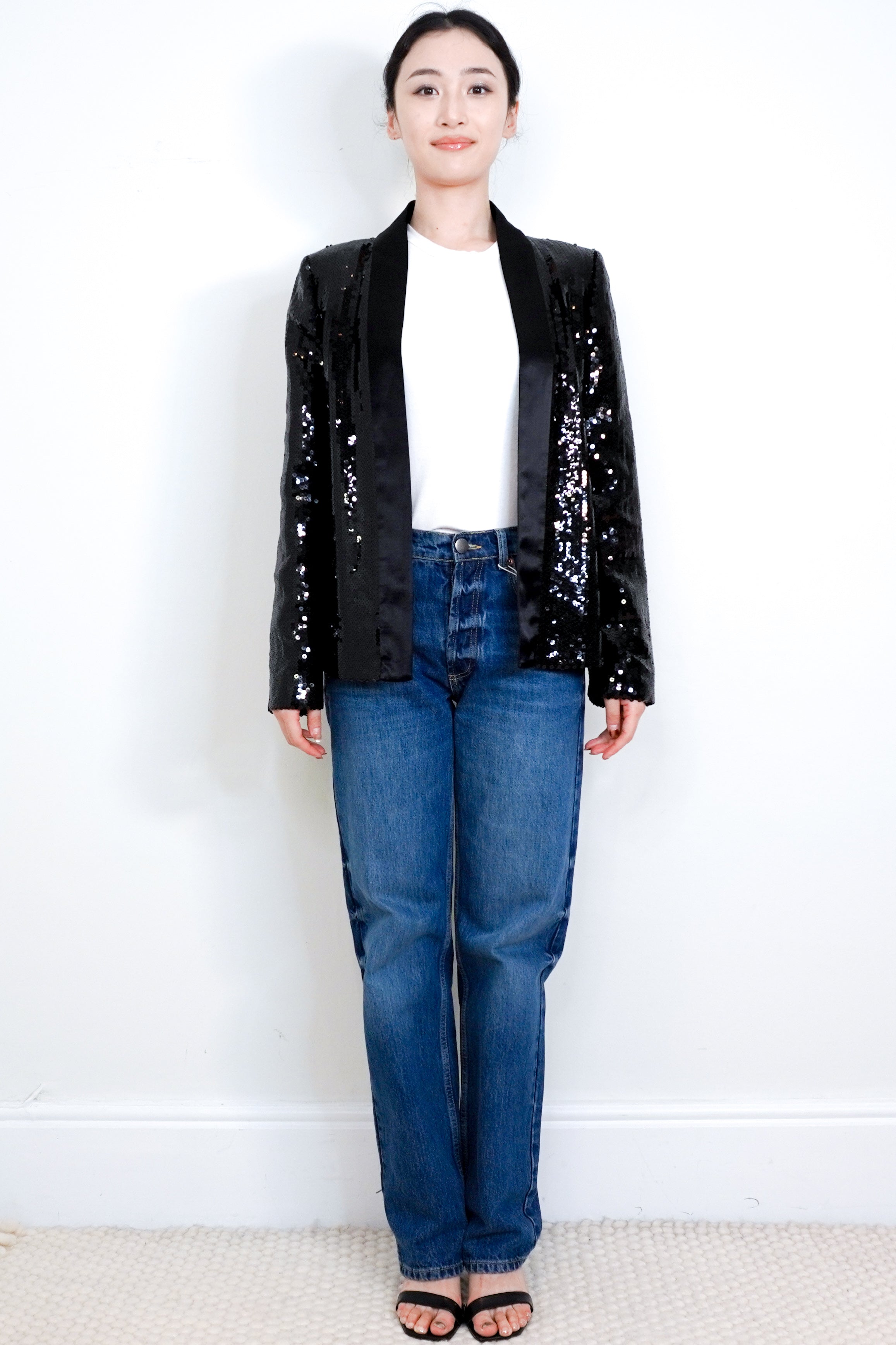 Victoria-Beckham-Black-Sequin-Blazer-front-picture-Chelsea-London