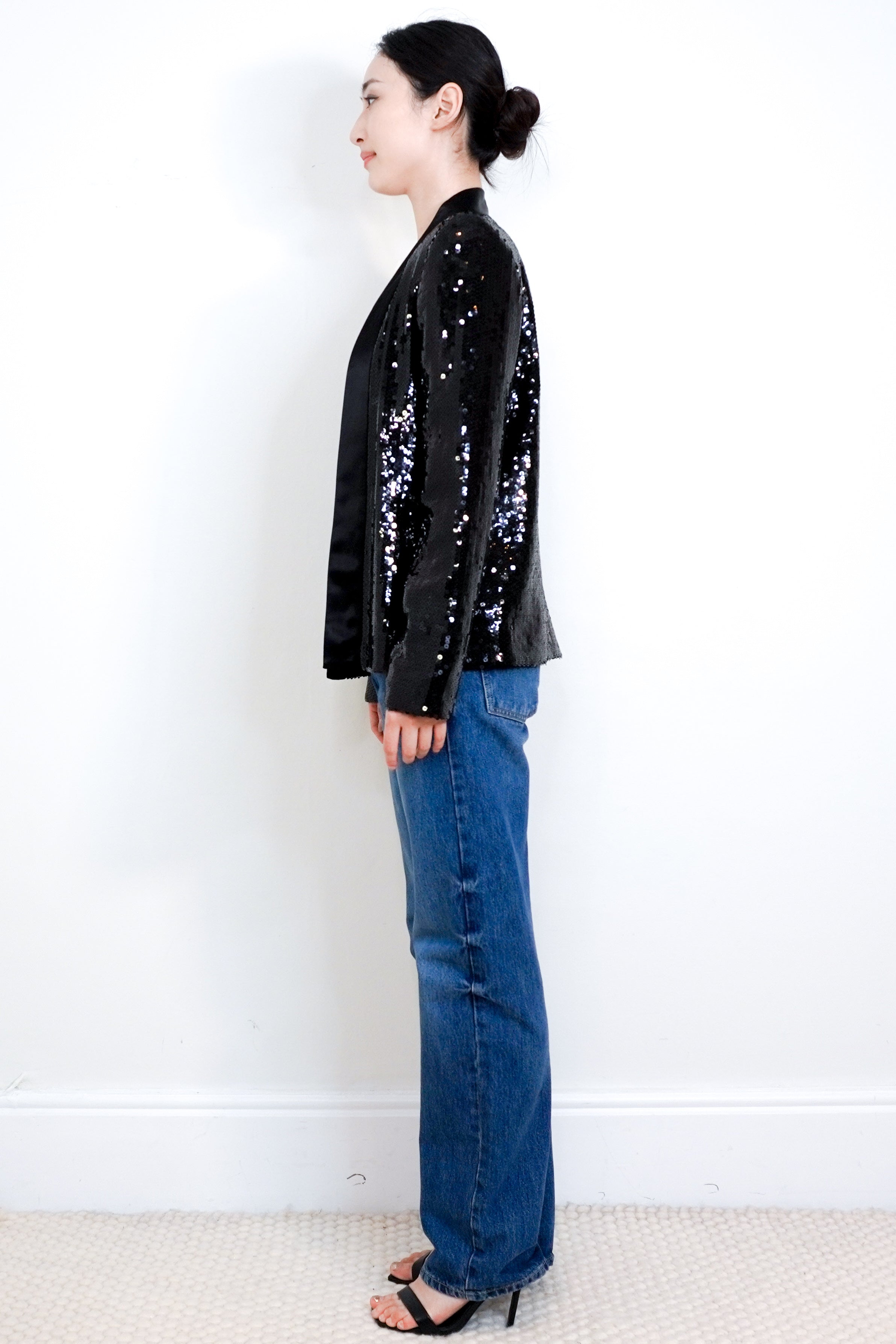 Victoria-Beckham-Black-Sequin-Blazer-side-picture-Chelsea-London