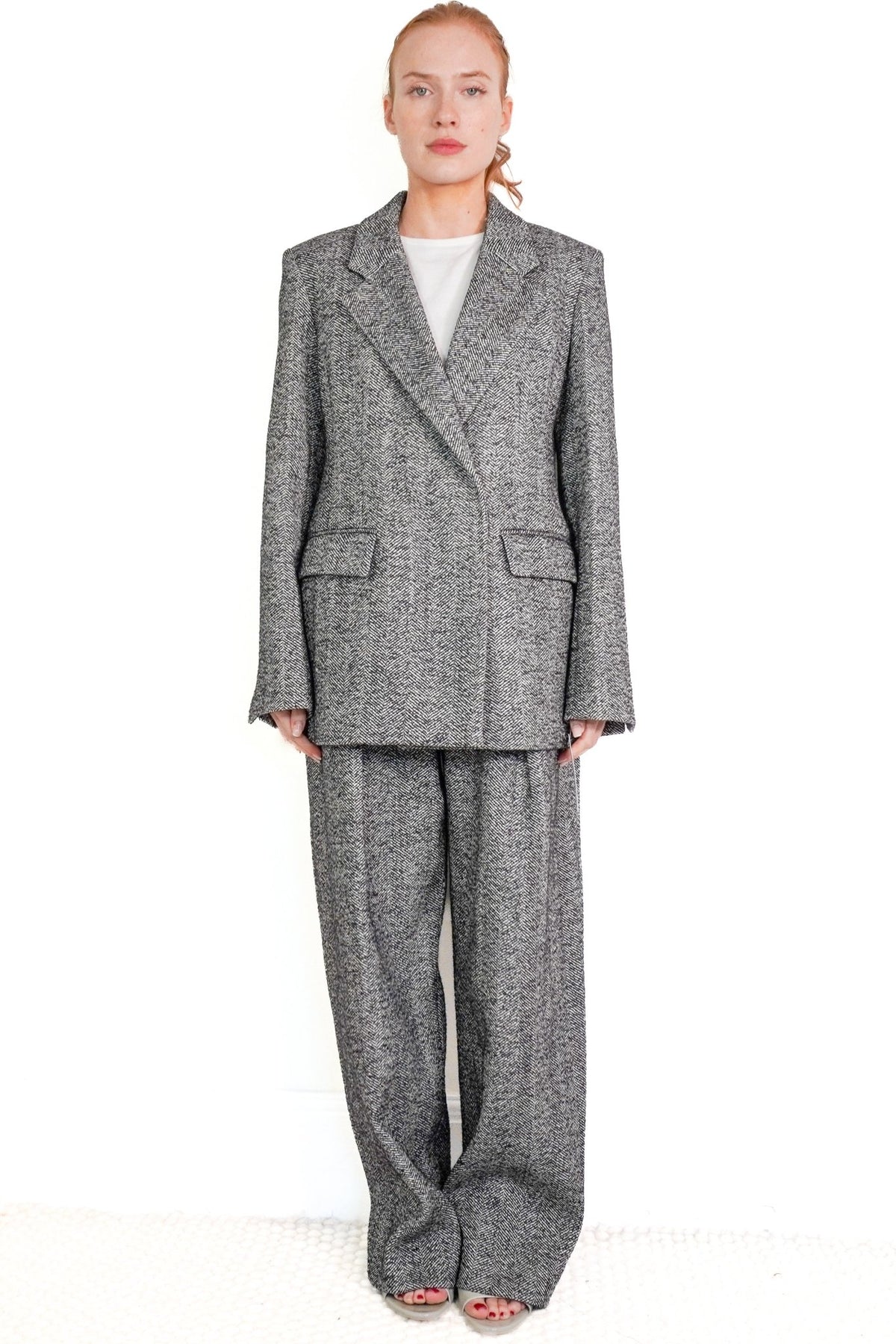 Victoria Beckham Herringbone Wool Jacket (RRP £1200) | Authentic Preloved - Reloved Again
