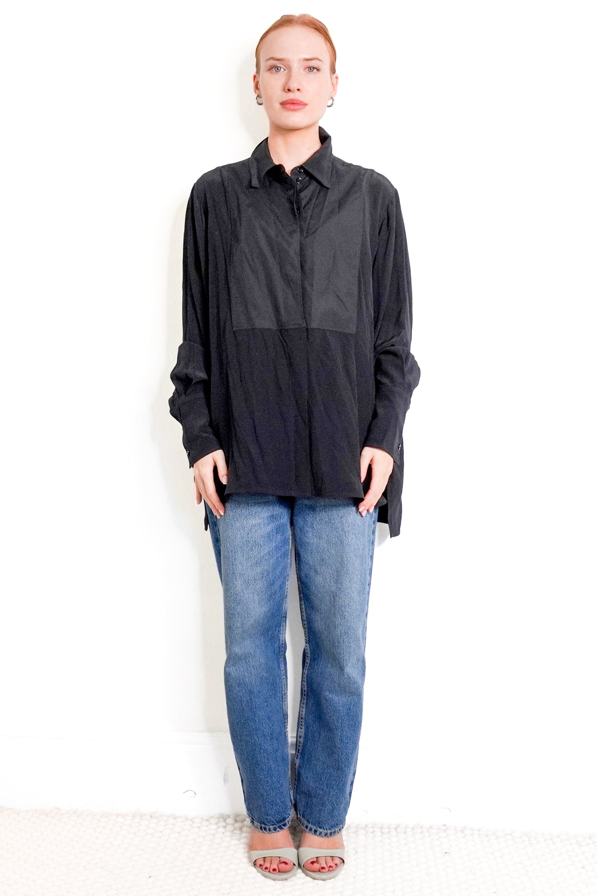 Victoria Beckham Silk Maxi Blouse (RRP £300) | Authentic Preloved front