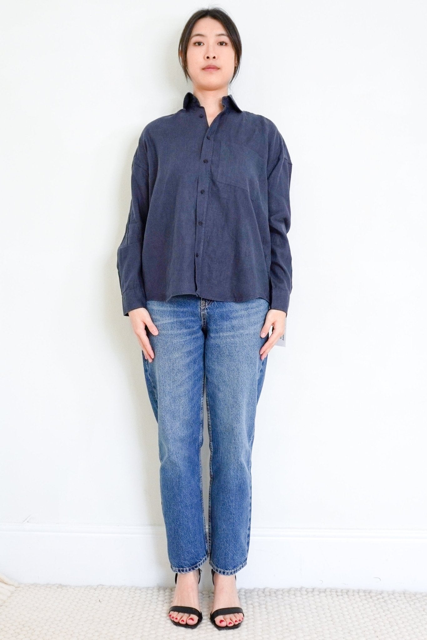 WNU The Weekend Navy Linen Shirt RRP £130 | Authentic Preloved - Reloved Again