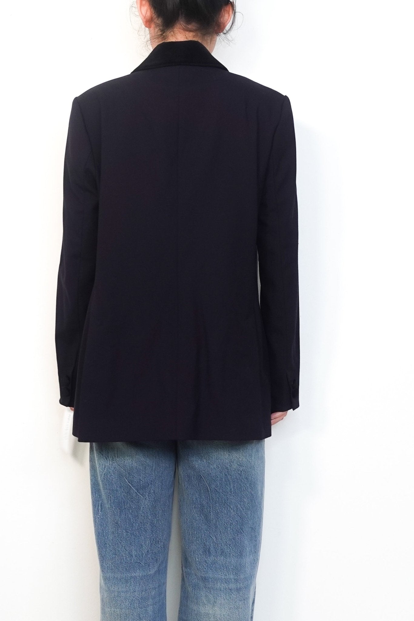 WYSE-Navy-Tuxedo-Style-Wool-Blazer-back-picture-Chelsea-London