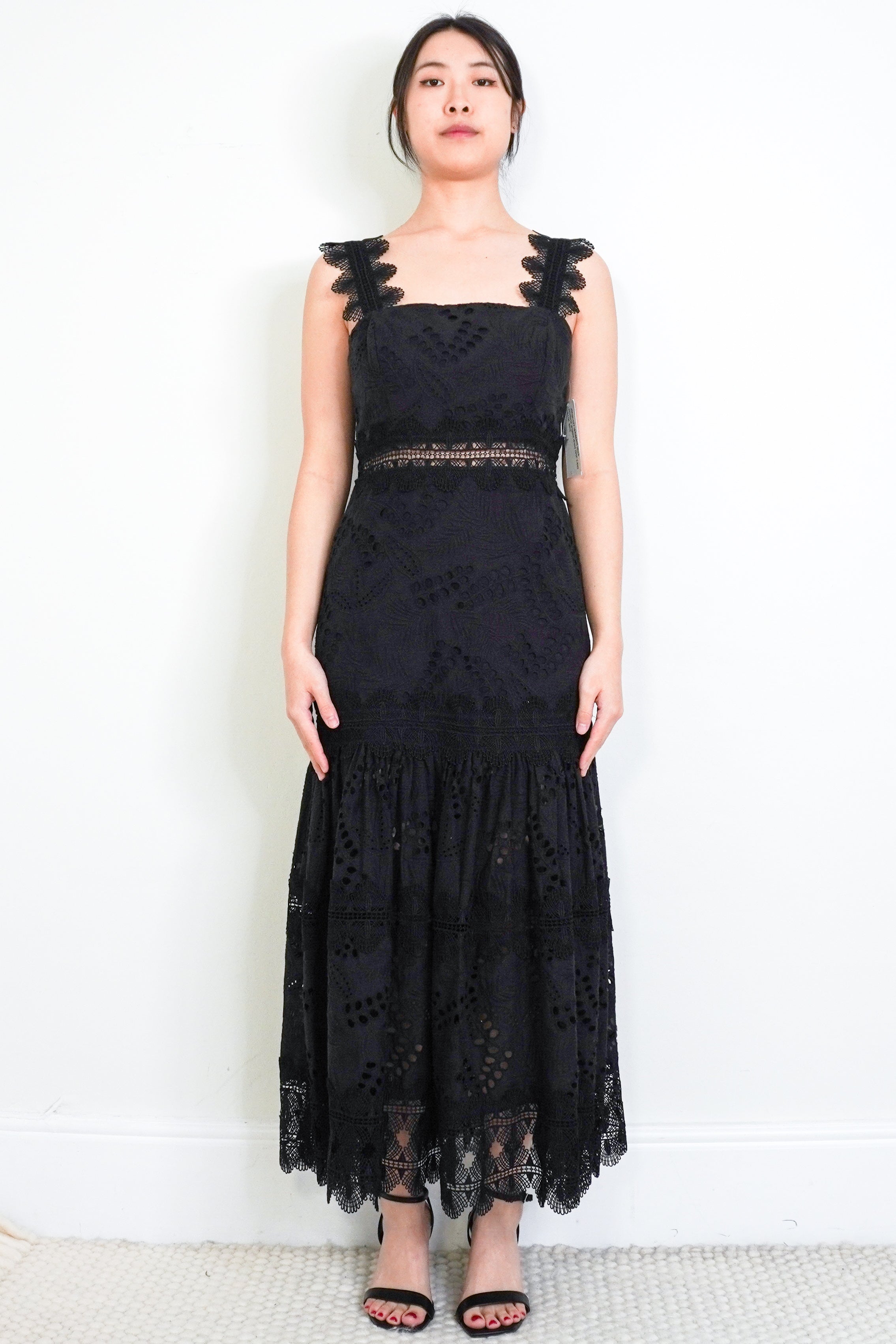 Waimari-Ibiza-Tiered-Lacetrimmed-Midi-Dress-front-picture-Chelsea-London