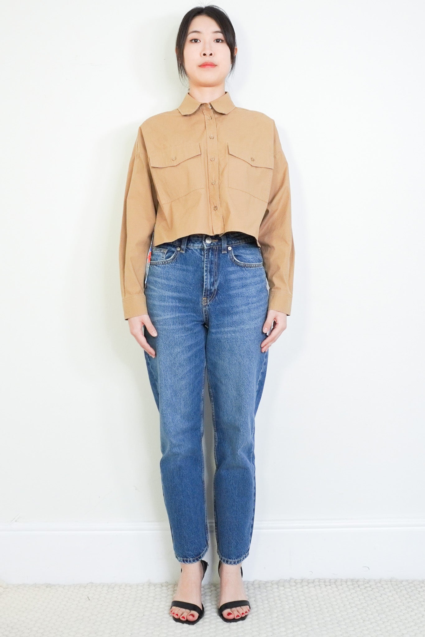 Weekend MaxMara Brown Pocket Shirt with Floral Detailing RRP £280 | Authentic Preloved - Reloved Again