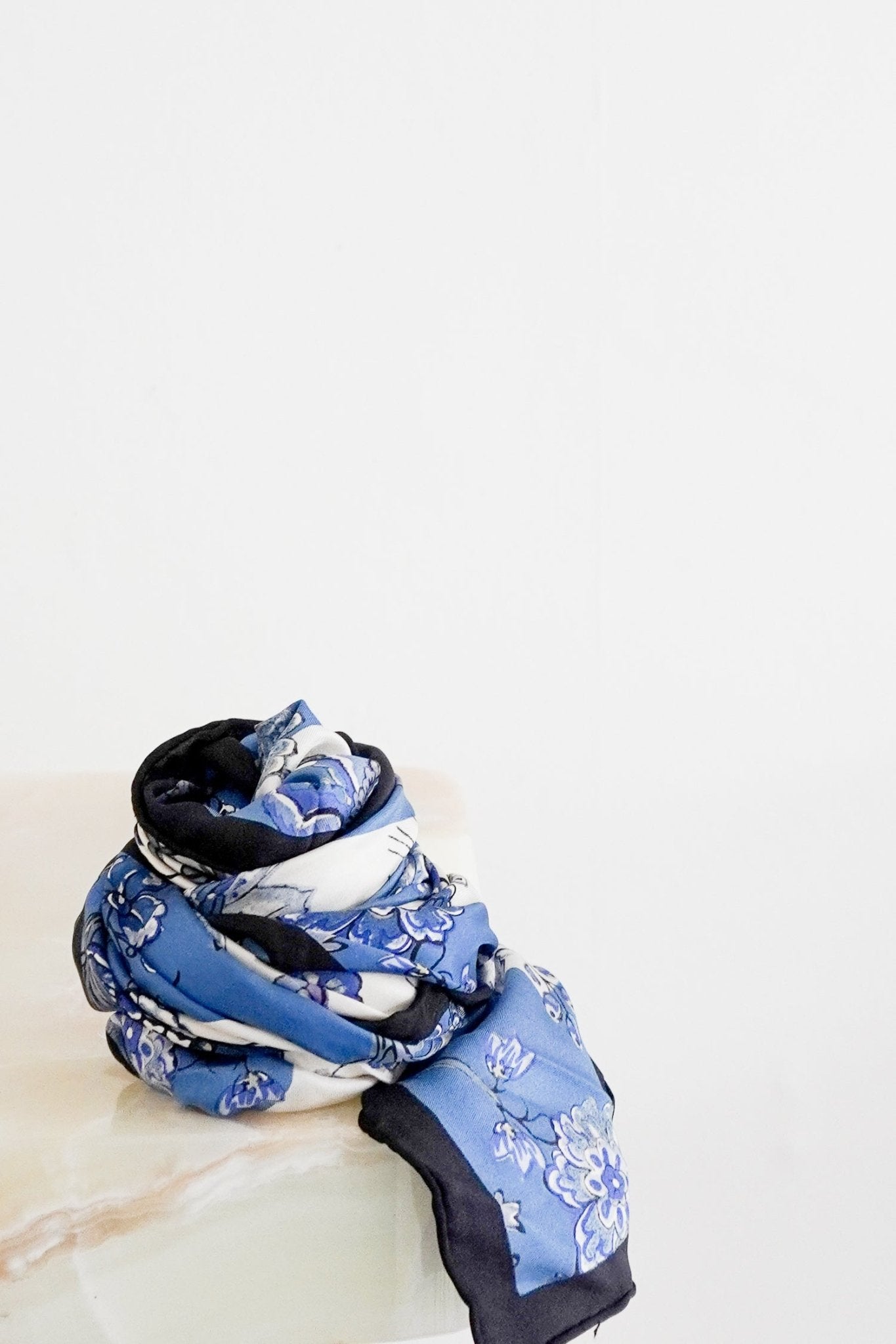 Weekend MaxMara Blue Floral Silk Scarf (RRP £490) | Authentic Preloved FINAL SALE - Reloved Again