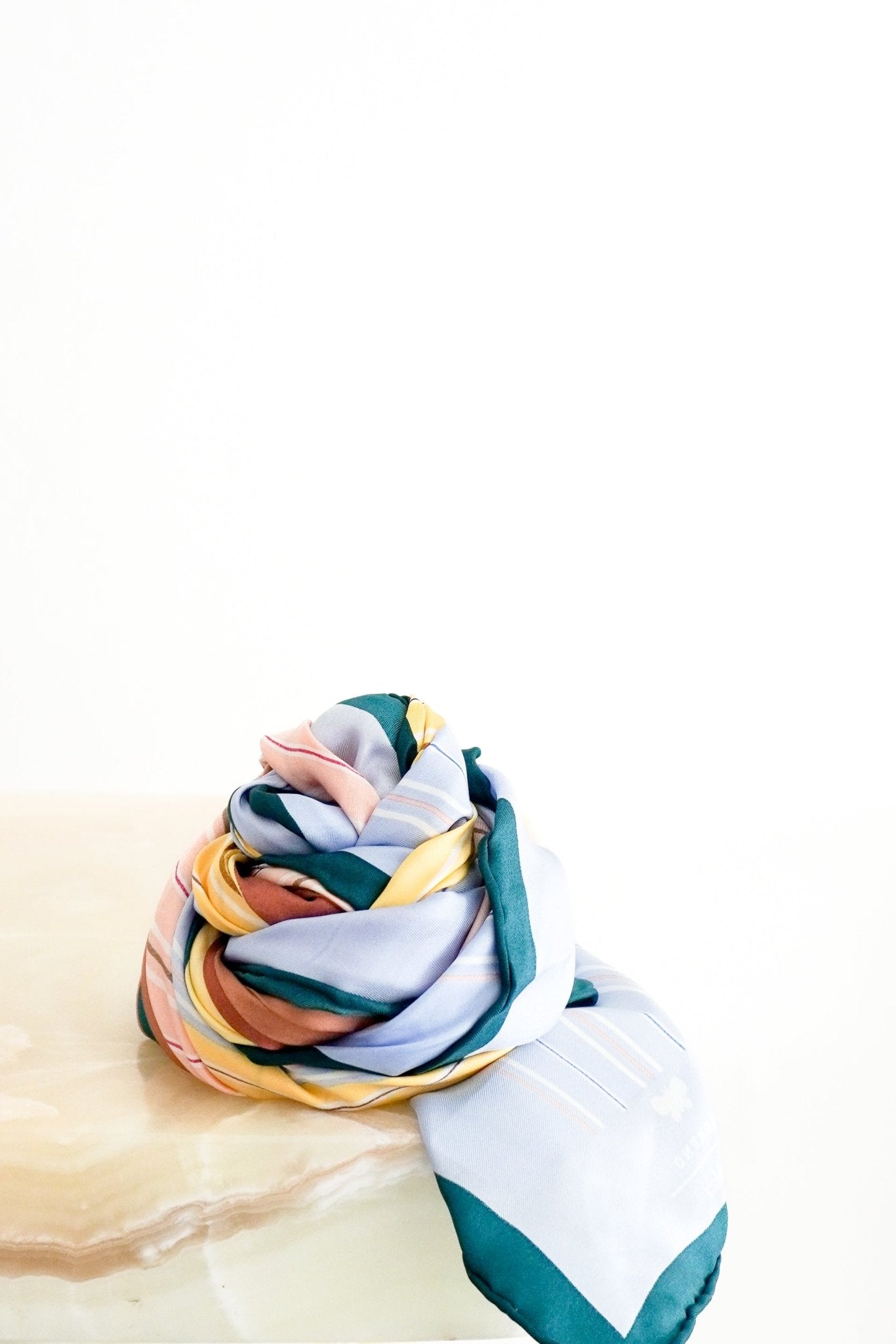 Weekend Max Mara Blue Striped Silk Scarf (RRP £130) | Authentic Preloved FINAL SALE - Reloved Again