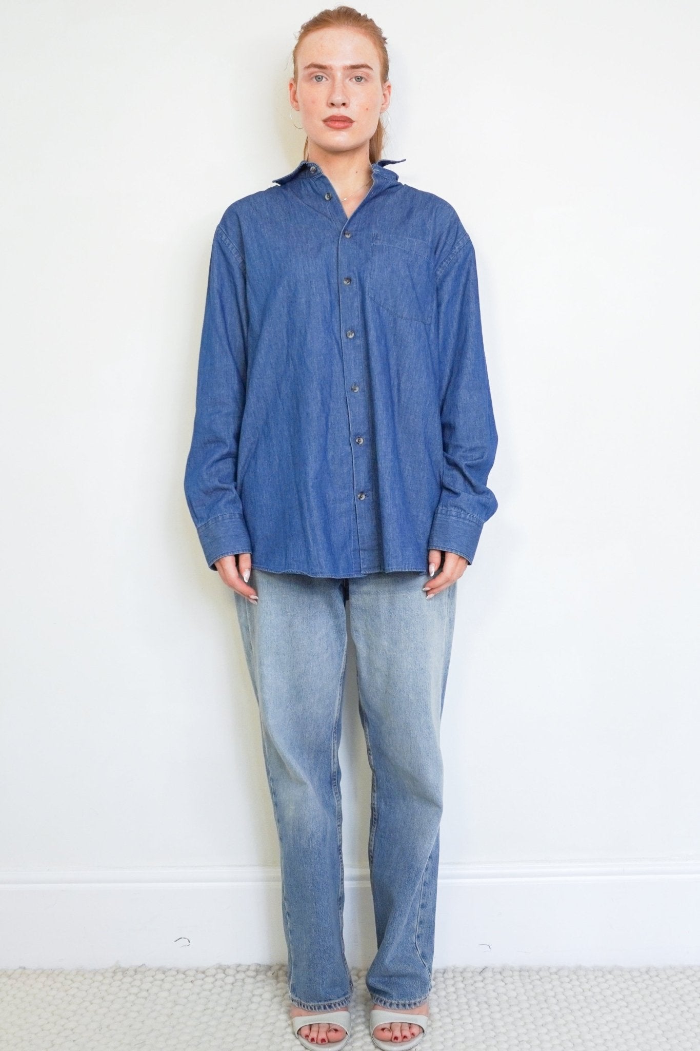 NEW With Nothing Underneath The Oversized Chambray Shirt in Blue (RRP £125) | Authentic Preloved - Reloved Again
