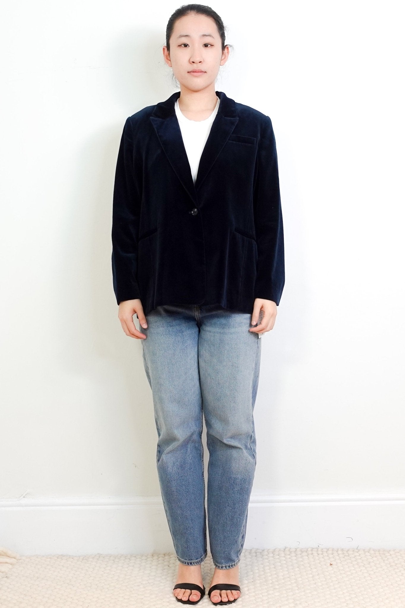 Wyse Dark Navy Velvet Single - breasted Blazer RRP £280 | Authentic Preloved - Reloved Again