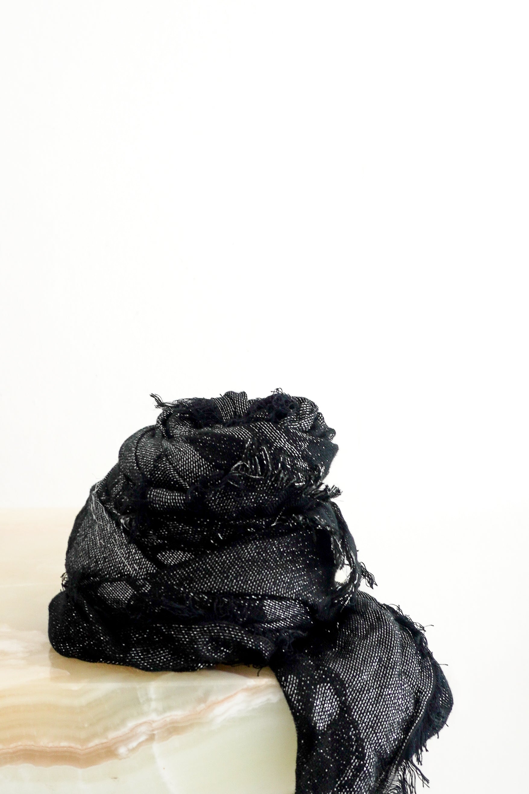 Zadig & Voltaire Kerry Jac Sparkling Black & Silver Skull Shawl front photo chelsea london