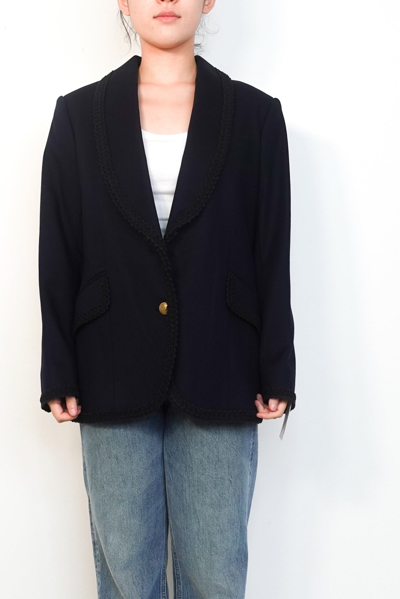 Zimmerman-Navy-Embroidered-Trim-Cotton-Blazer-front-picture-Chelsea-London