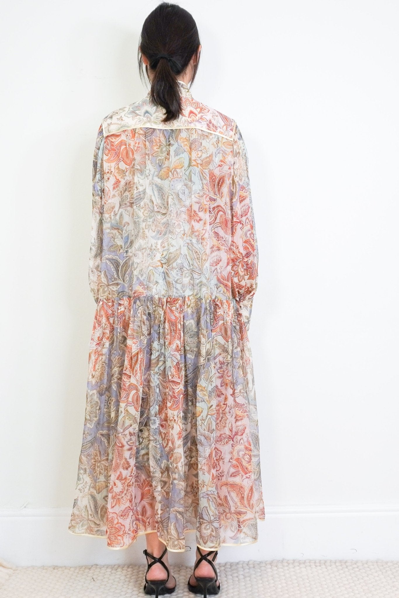 Zimmermann Soft Colourway Paisley Silk Maxi Dress RRP £850 | Authentic & Preloved - Reloved Again