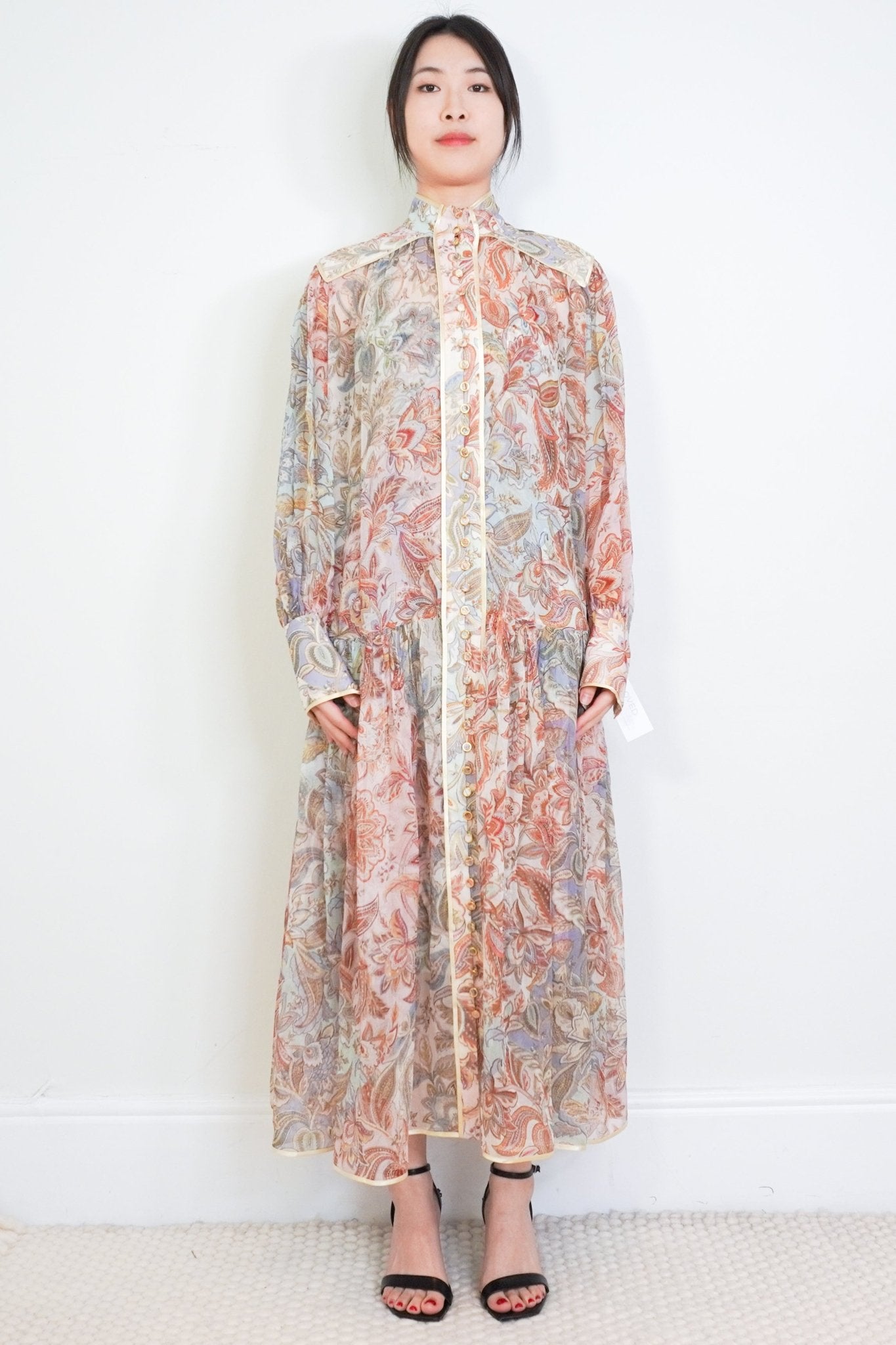 Zimmermann Soft Colourway Paisley Silk Maxi Dress RRP £850 | Authentic & Preloved - Reloved Again