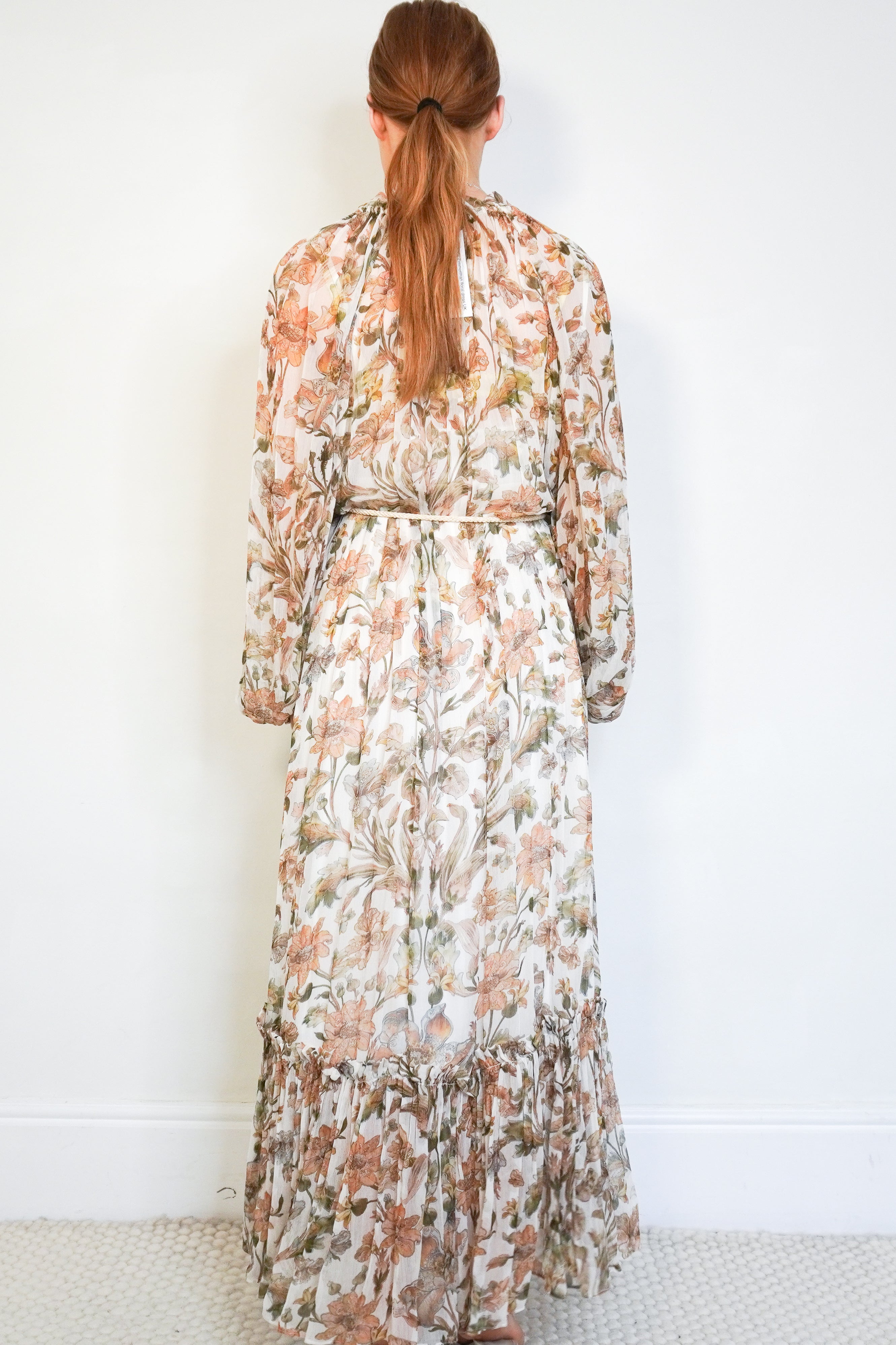 Zimmermann Beige Floral Maxi Dress back photo chelsea london