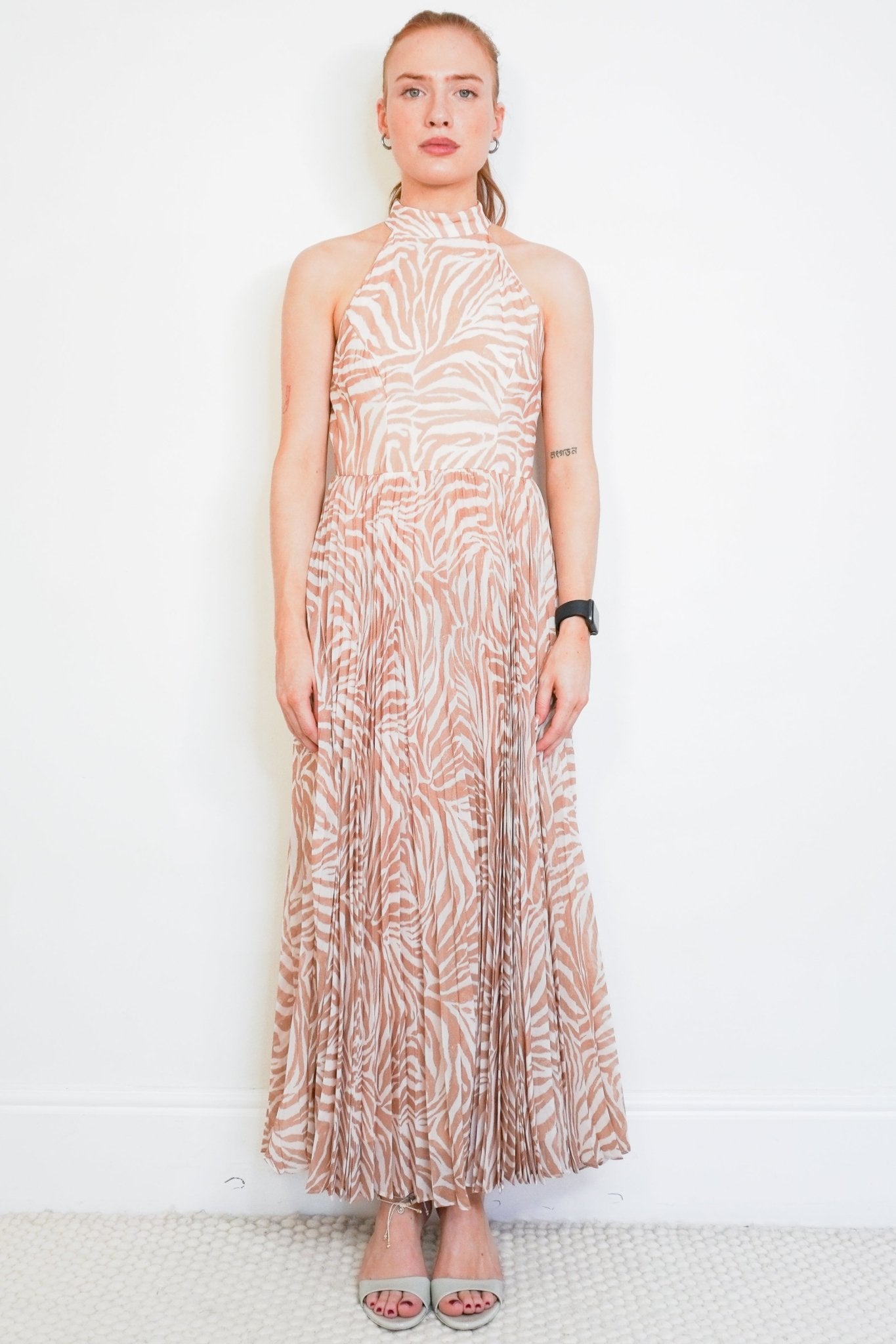 Zimmermann Brown Zebra Halter Maxi Dress (RRP £700) | Authentic Preloved - Reloved Again