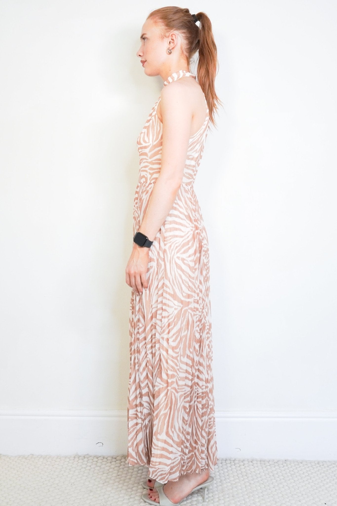 Zimmermann Brown Zebra Halter Maxi Dress (RRP £700) | Authentic Preloved - Reloved Again