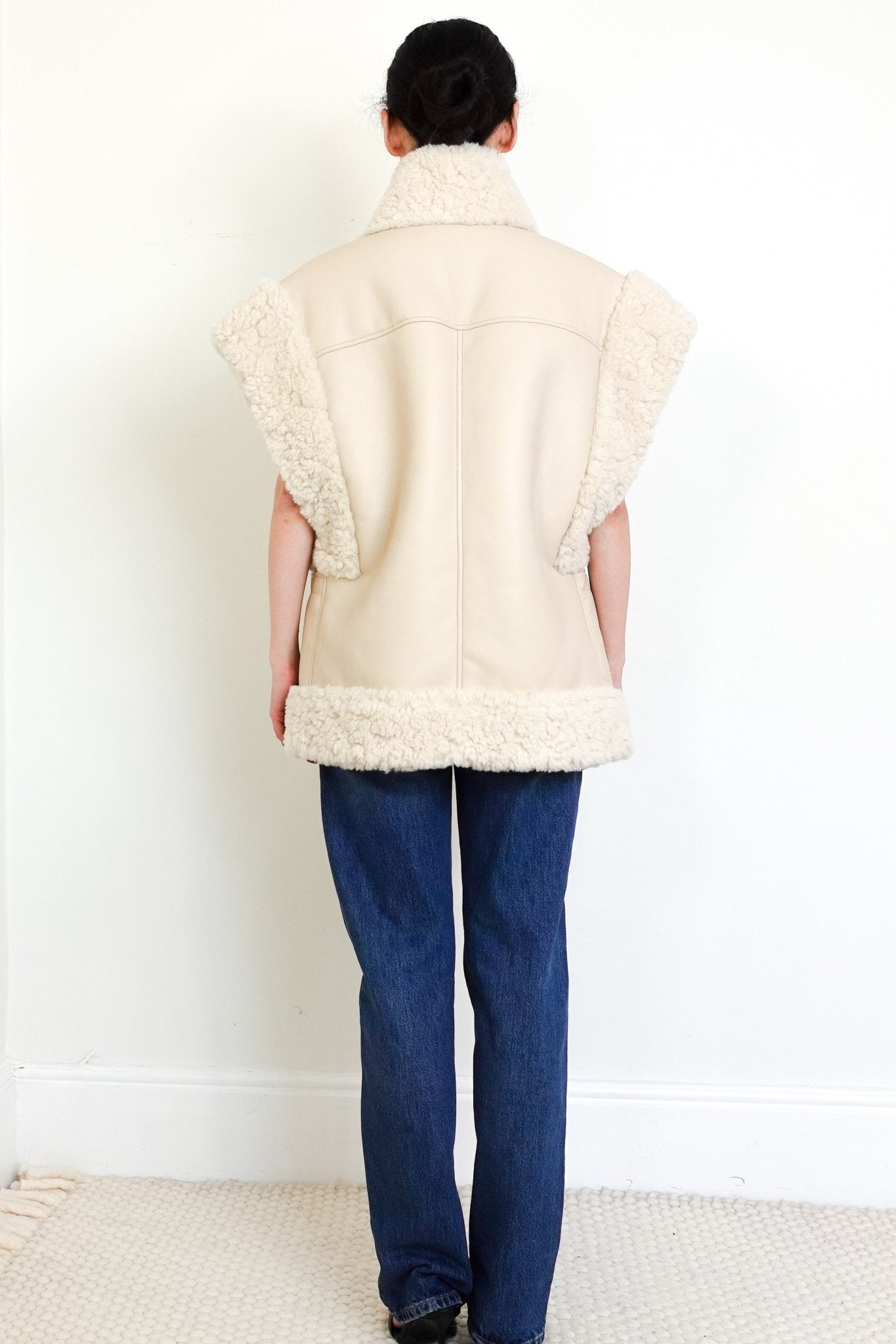 A.L.C Beige Shearling Sleeveless Gilet RRP £500 | Authentic Preloved - FINAL SALE no returns - Reloved Again