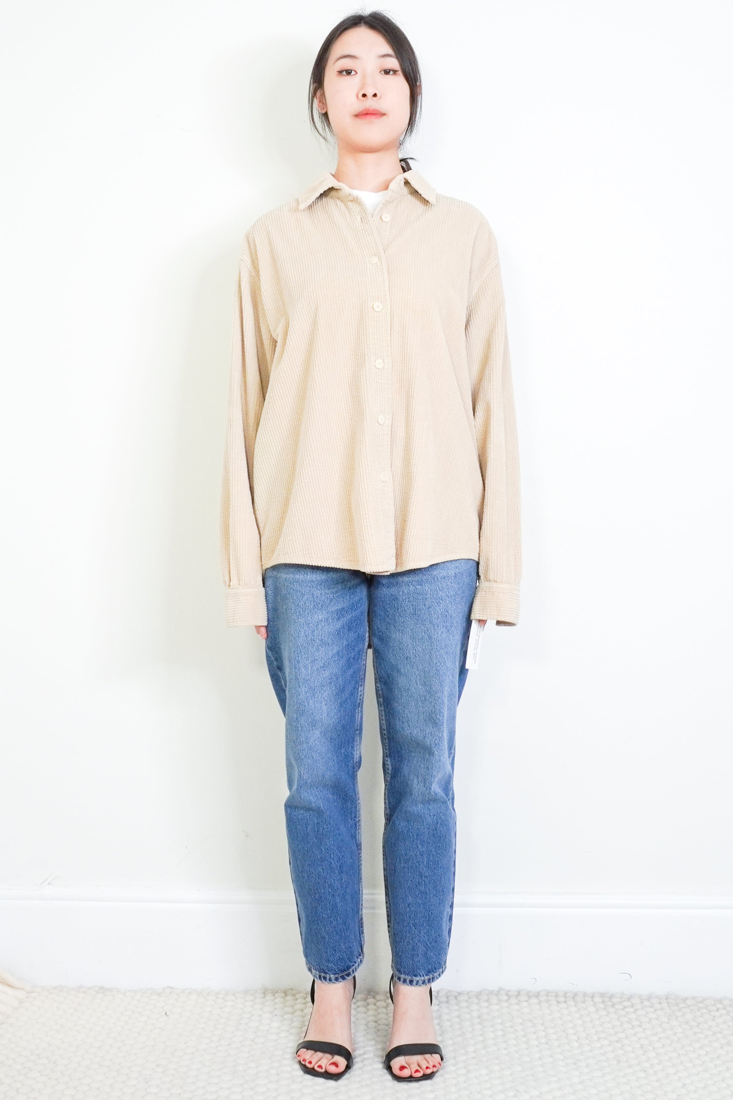 american-beige-corduroy-shacket-authentic-preloved-front-picture-chelsea-london