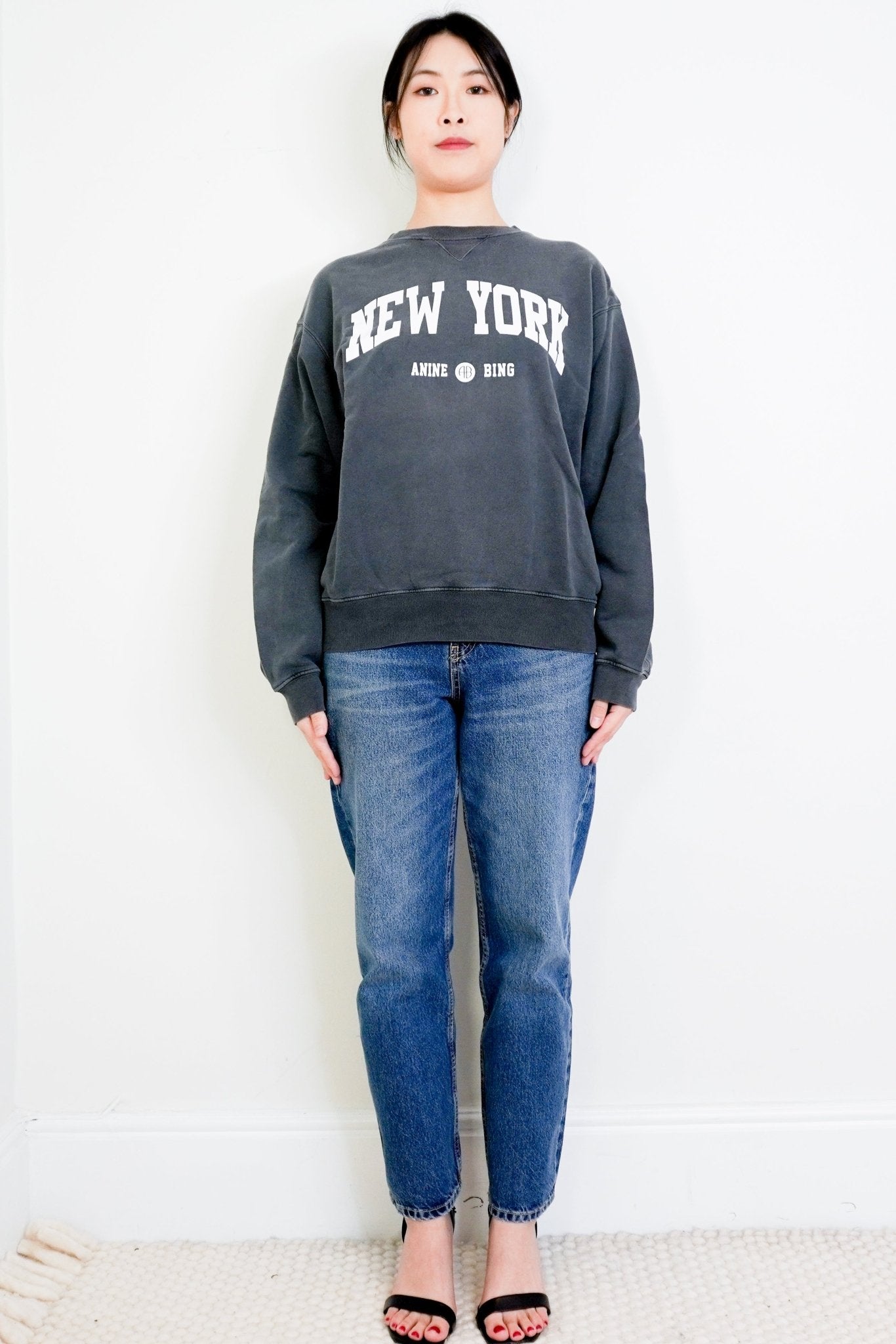 Anine Bing Grey New York Sweatshirt RRP £170 | Authentic Preloved - Reloved Again