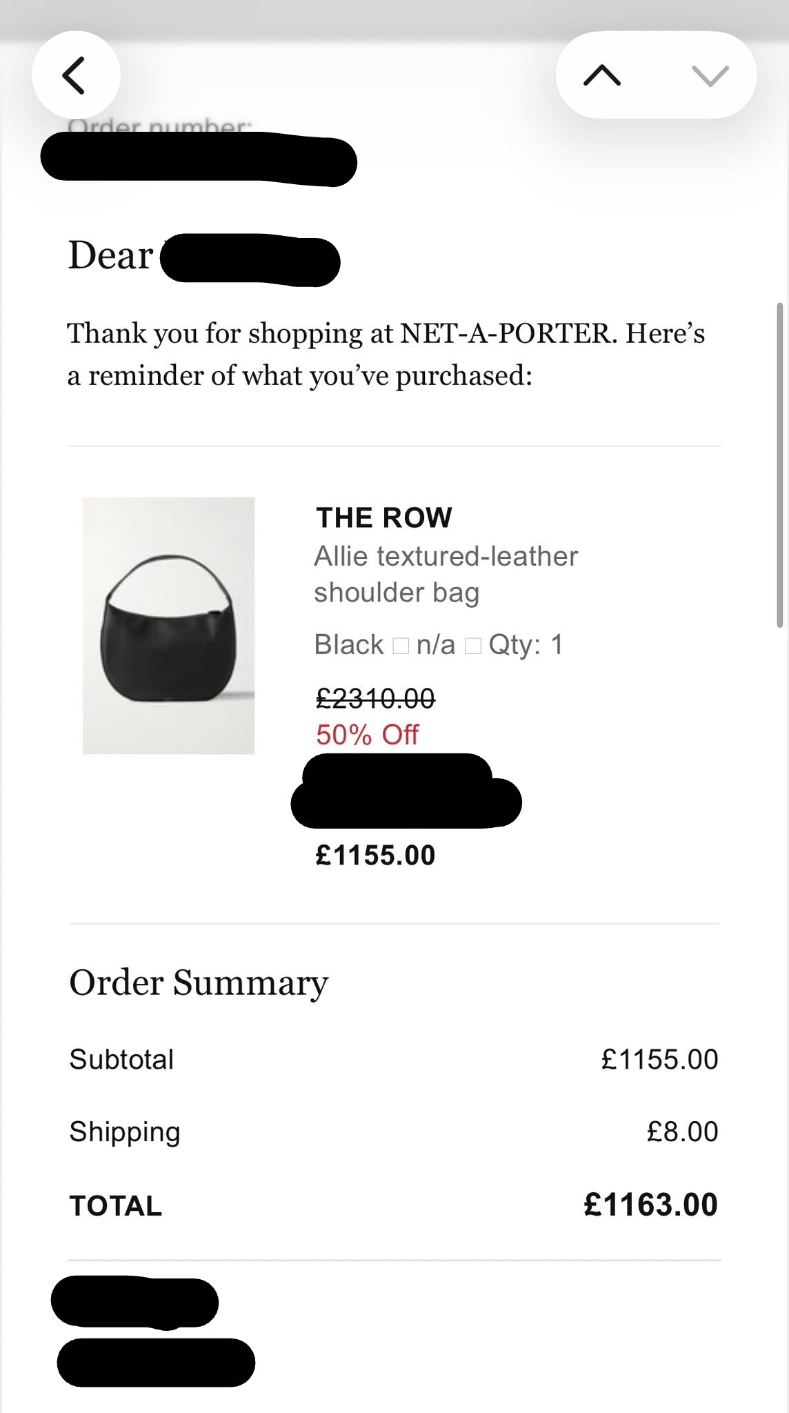 The Row Allie Leather Shoulder Bag in Grained Calfskin Leather (RRP £2800) | Authentic Preloved